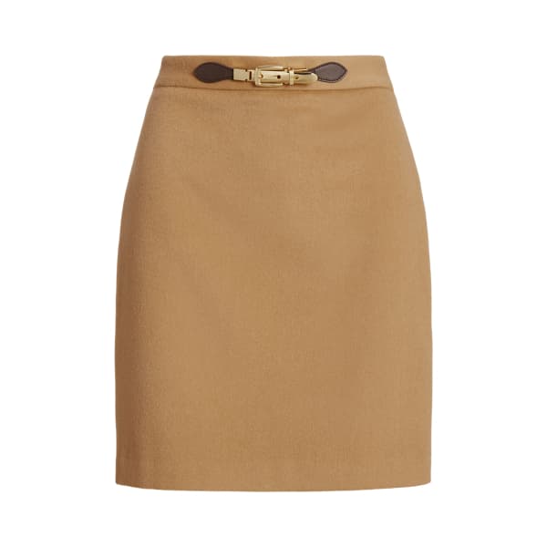 Buckle-Trim Wool-Blend Pencil Skirt - Image 1