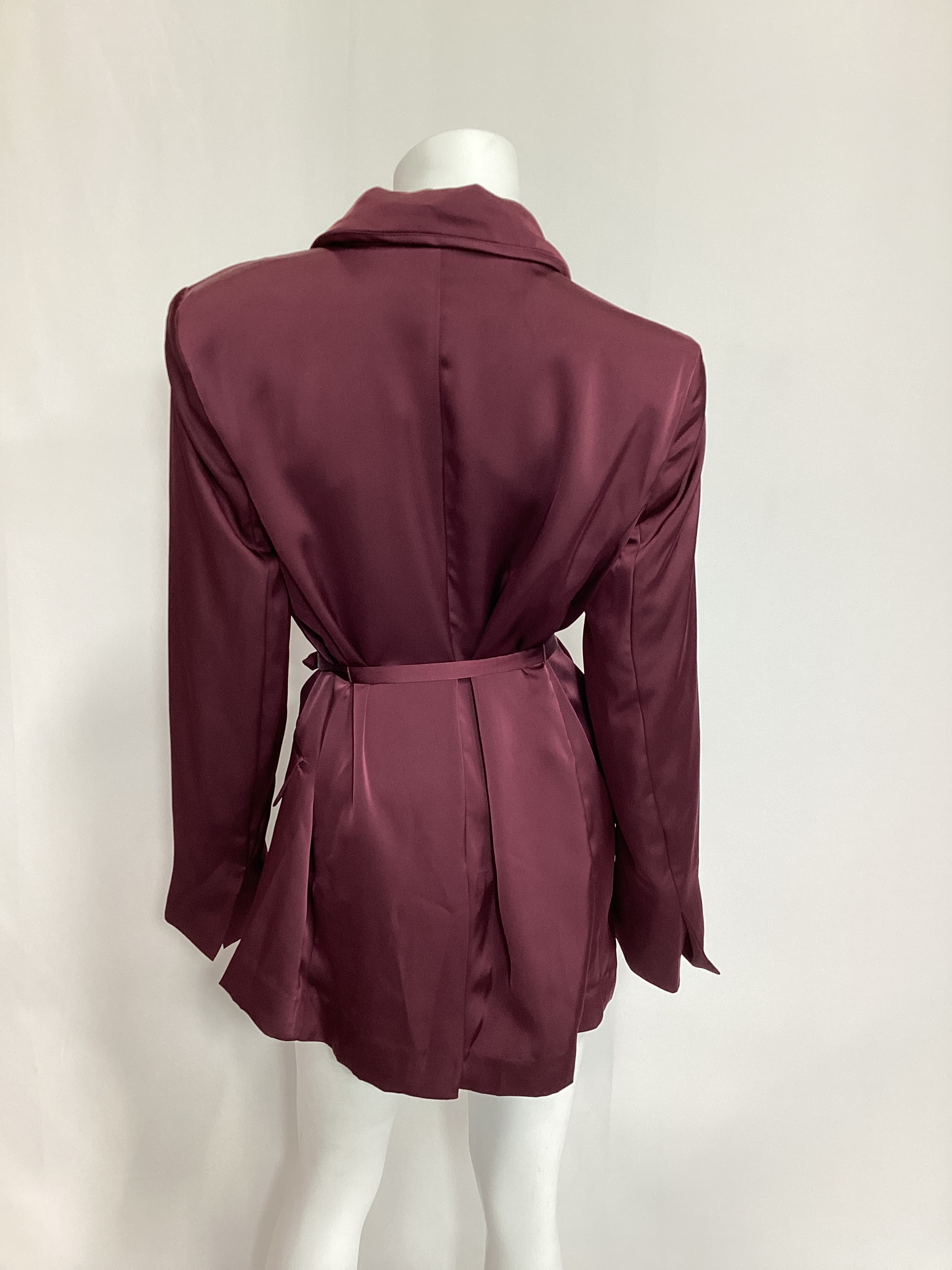 Soft Blazer With Sash In Fig - Image 4