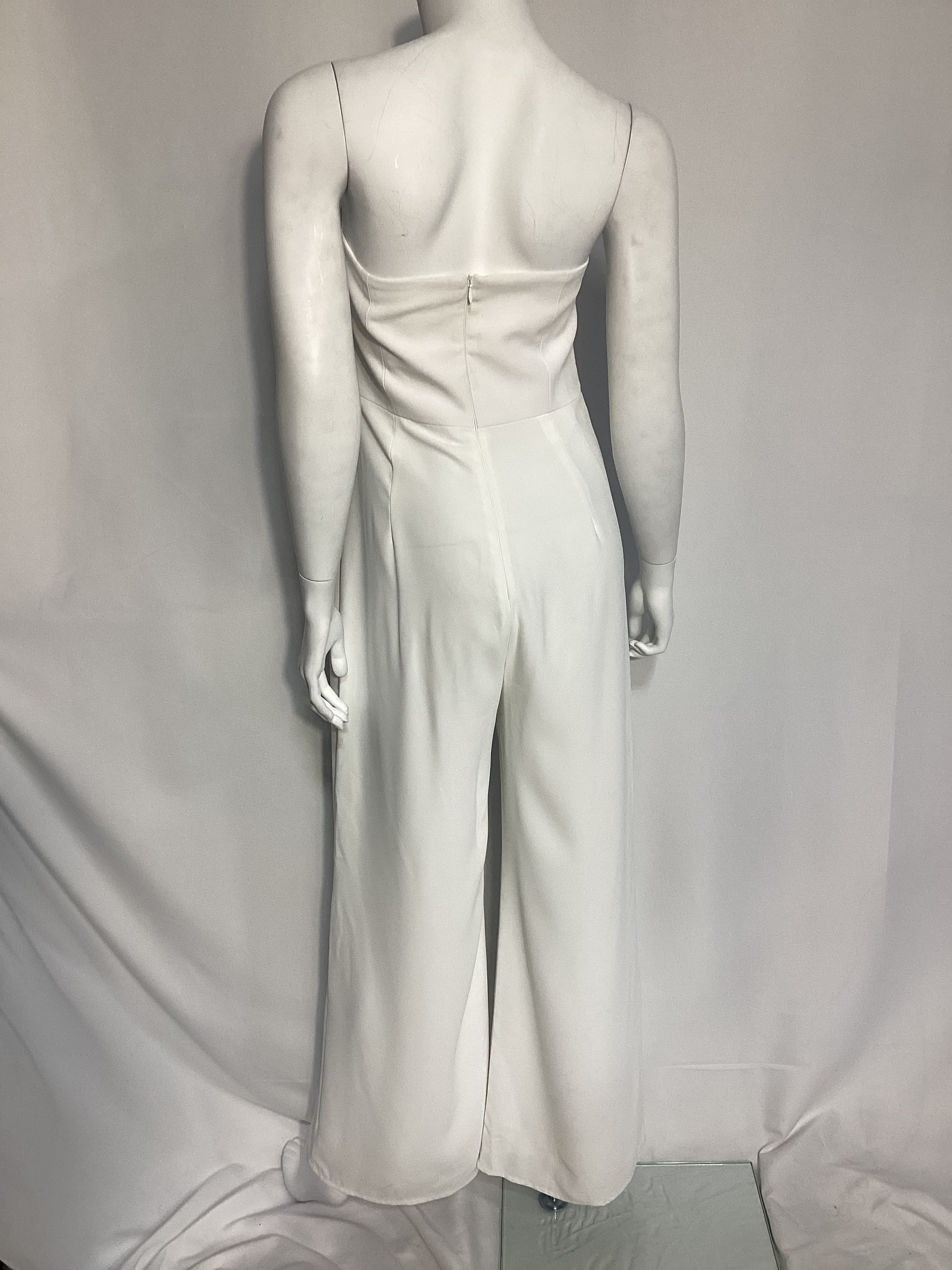 Strapless Puzzle Jumpsuit In Ivory - Image 3