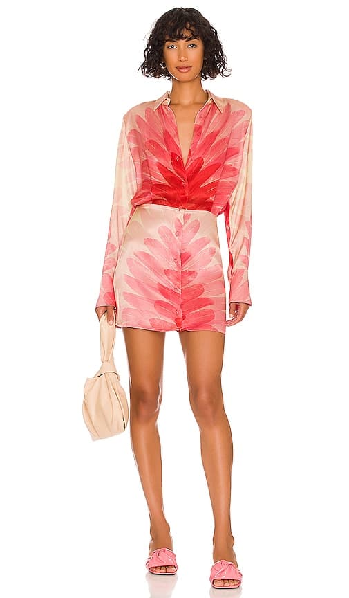 Vento Dress In Red Feather - Image 1