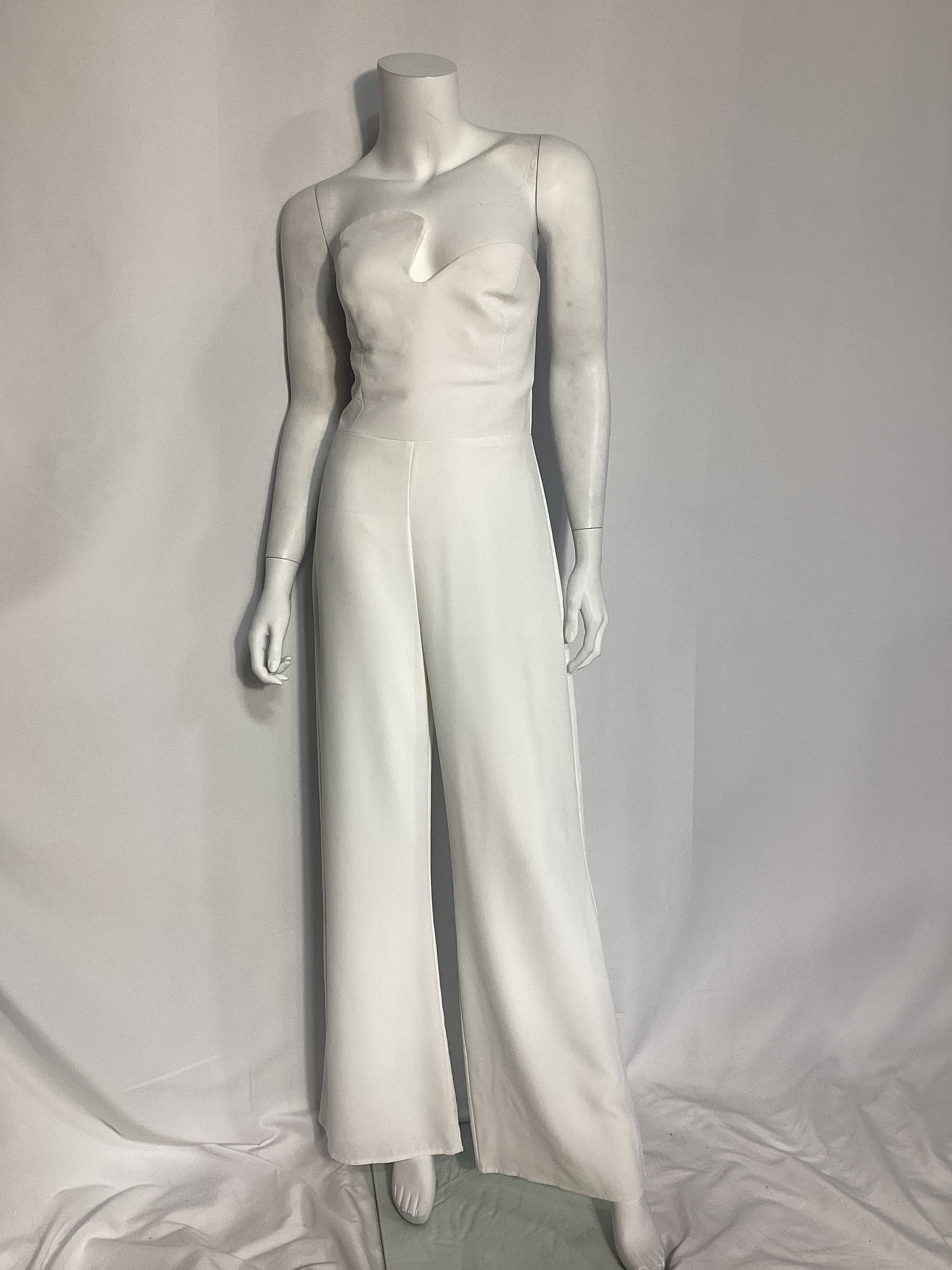 Strapless Puzzle Jumpsuit In Ivory - Image 4