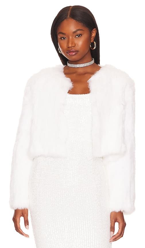 Lola Crop Jacket In White - Image 1