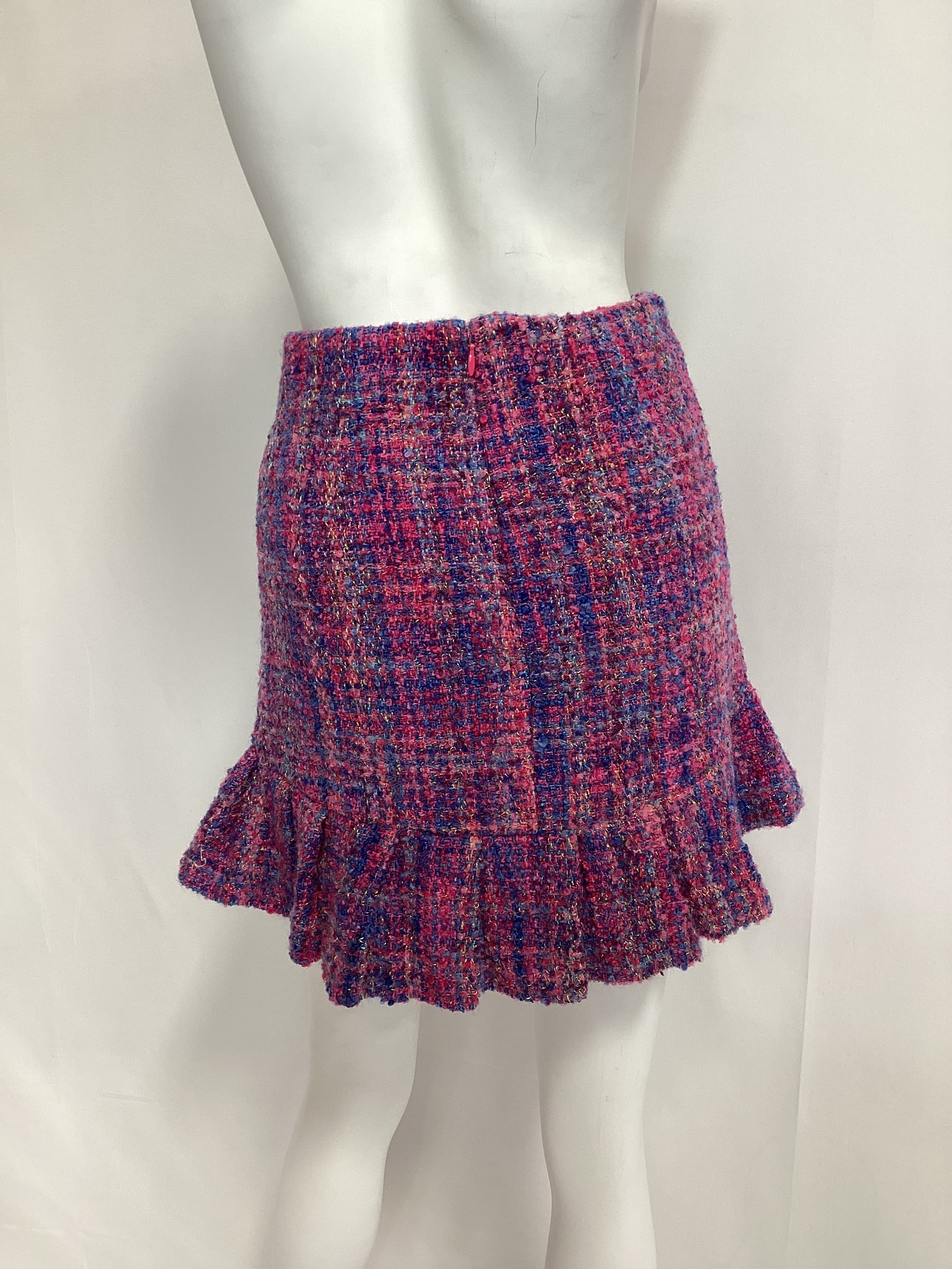 Marseille Mini Skirt In Pink Berry Tweed - Image 2