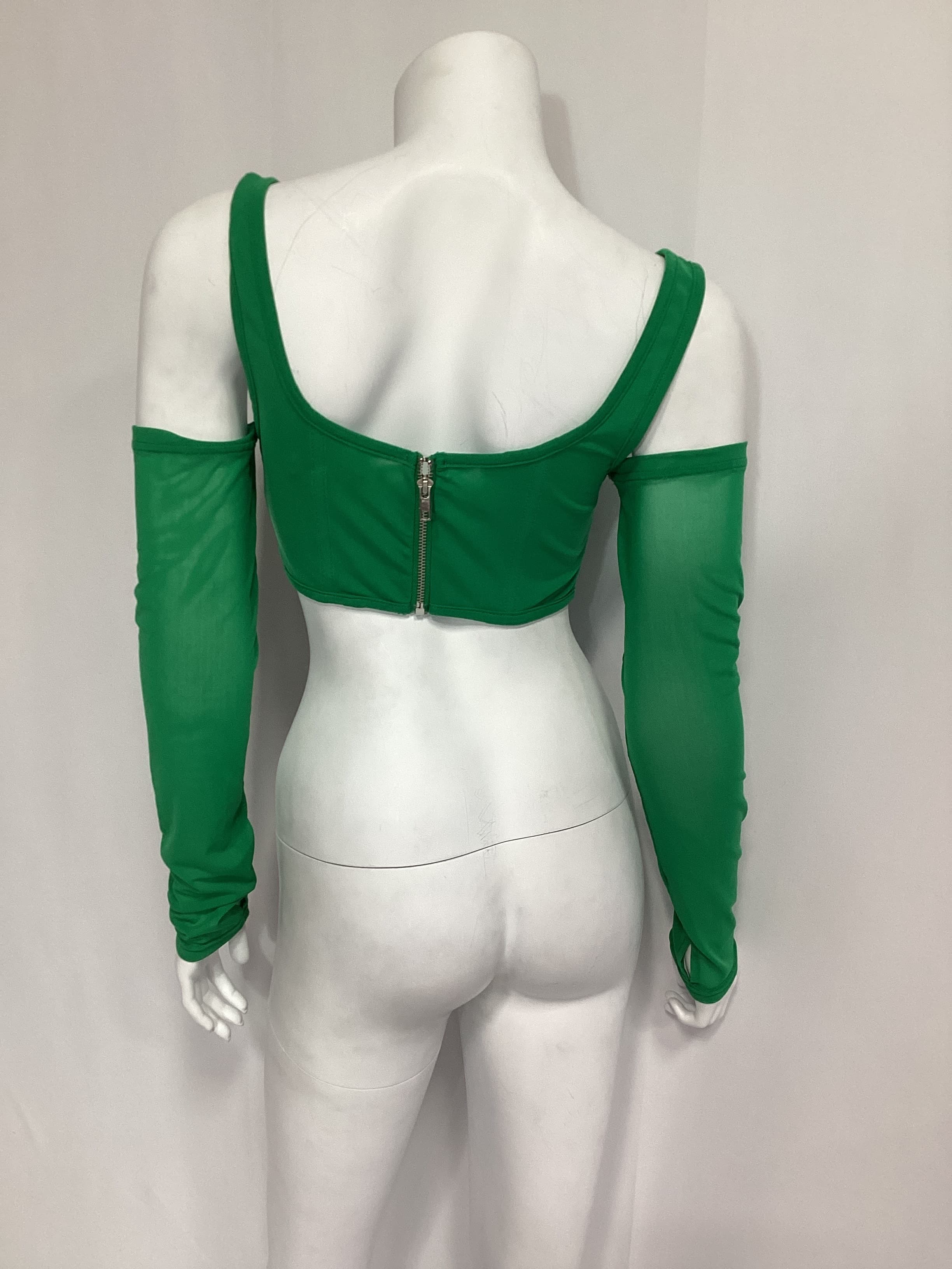 Aria Corset Top In Green - Image 2