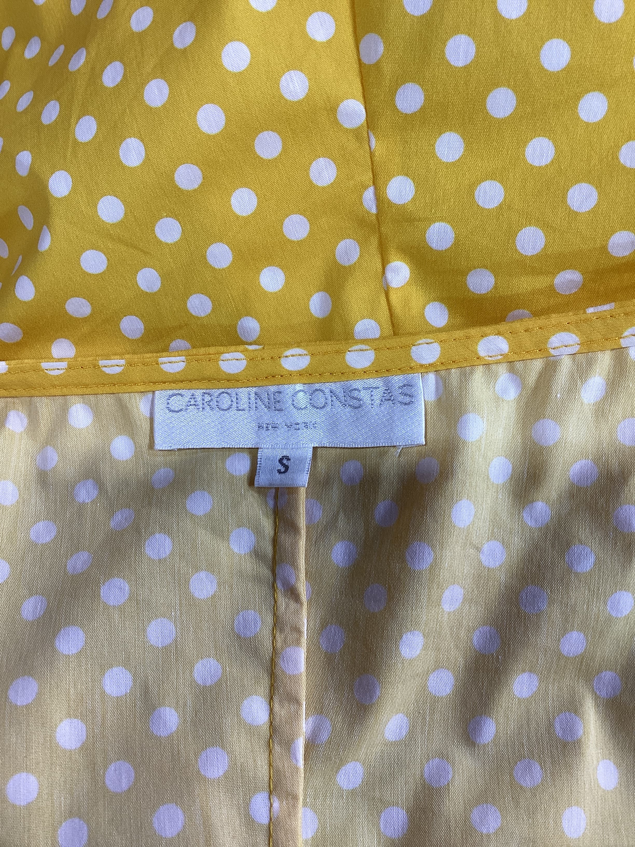 Sarah Romper In Yellow White Mini Polka Dot - Image 3