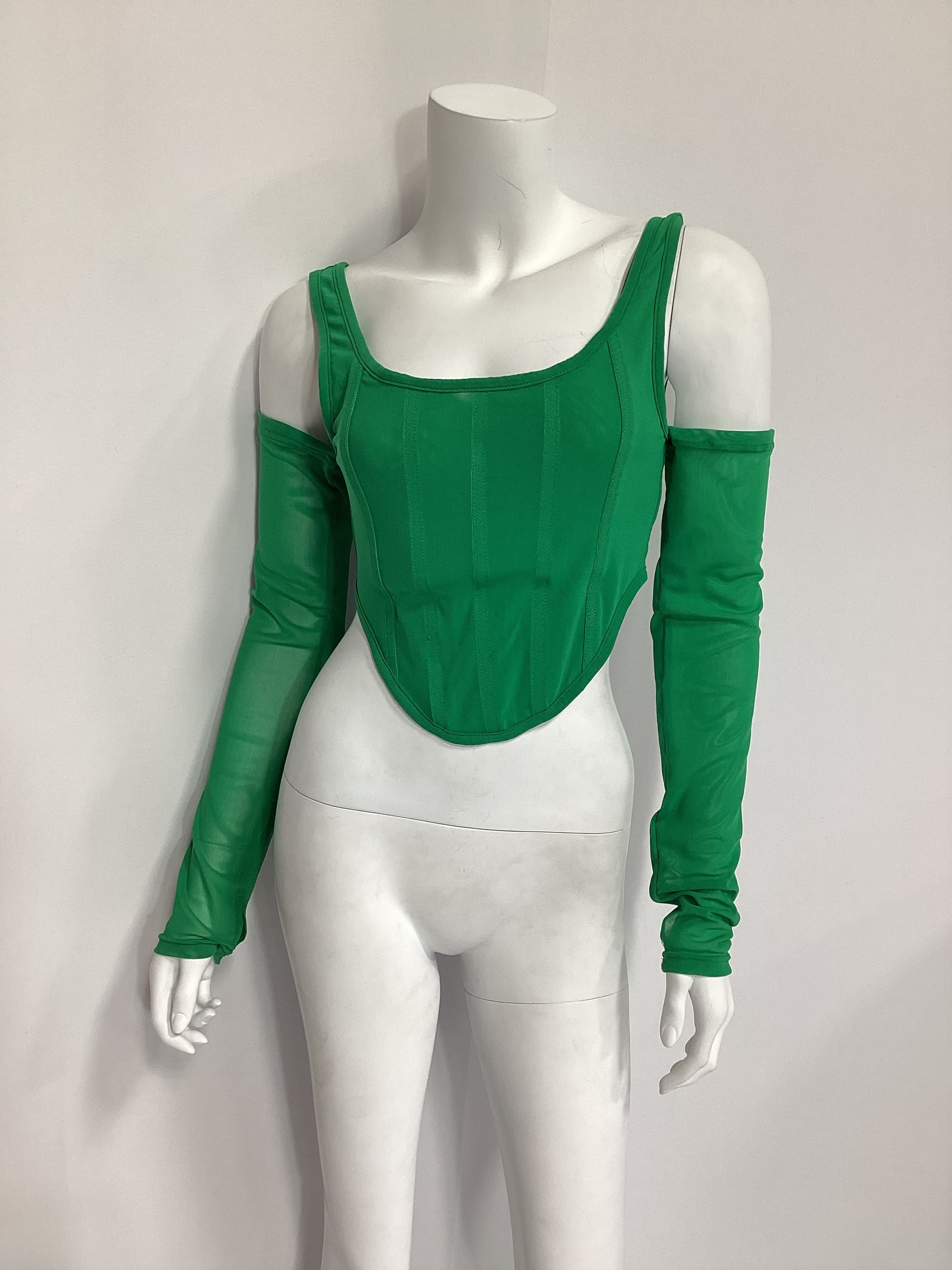 Aria Corset Top In Green - Image 3