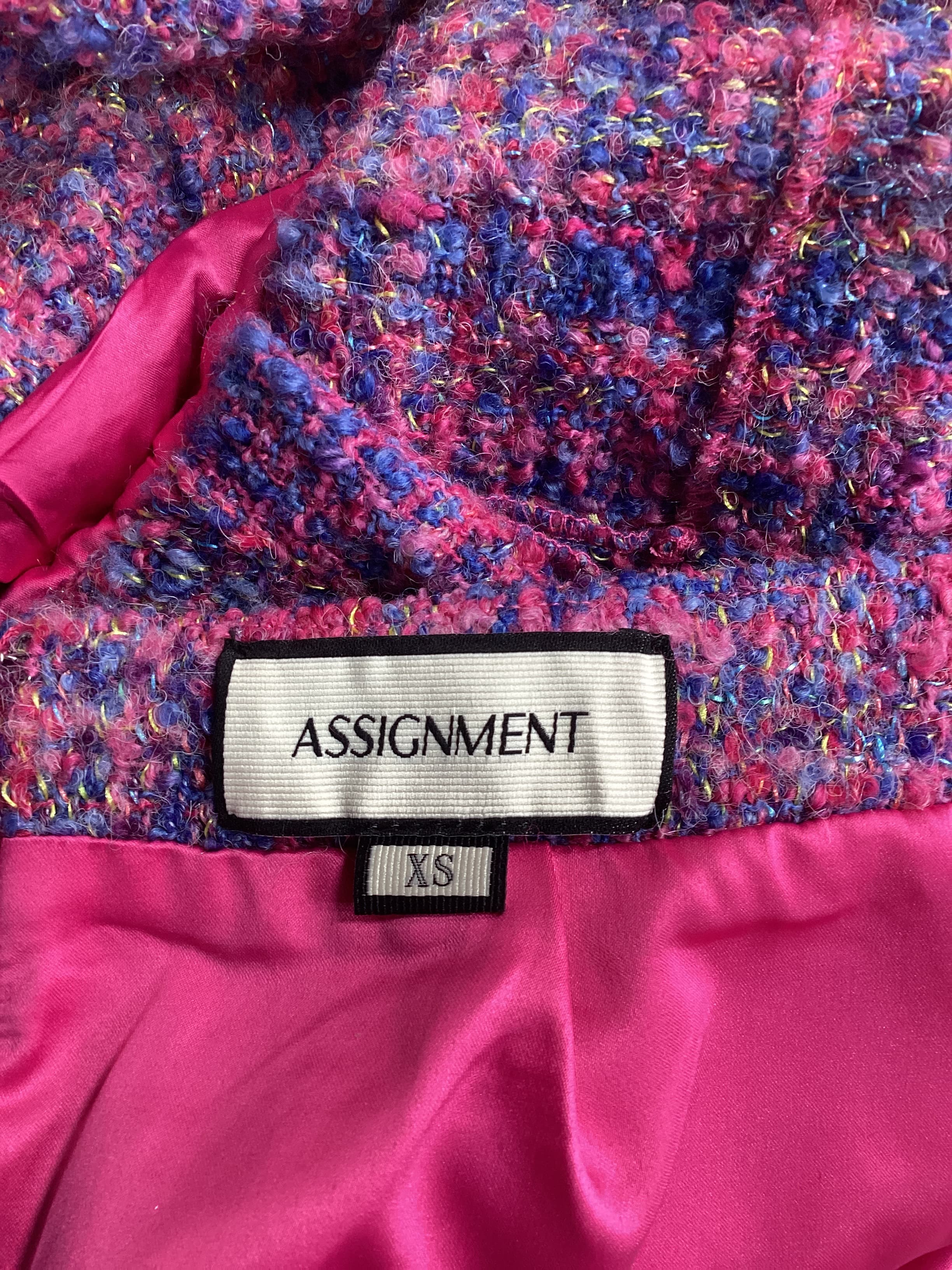 Marseille Mini Skirt In Pink Berry Tweed - Image 4