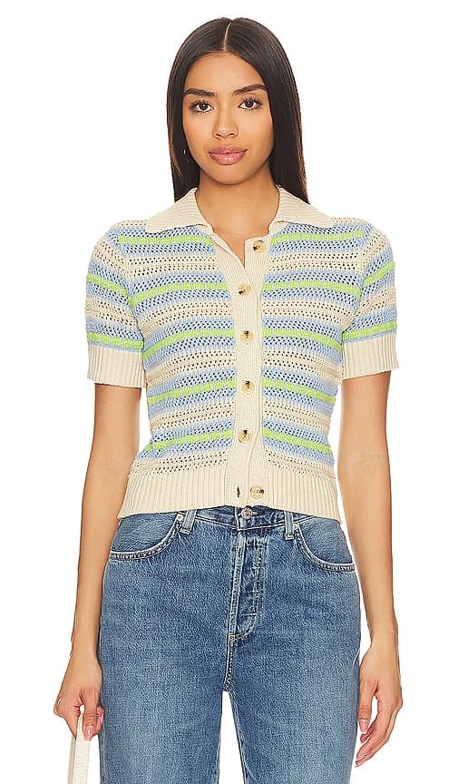 Coen Polo In Ivory Multi - Image 1
