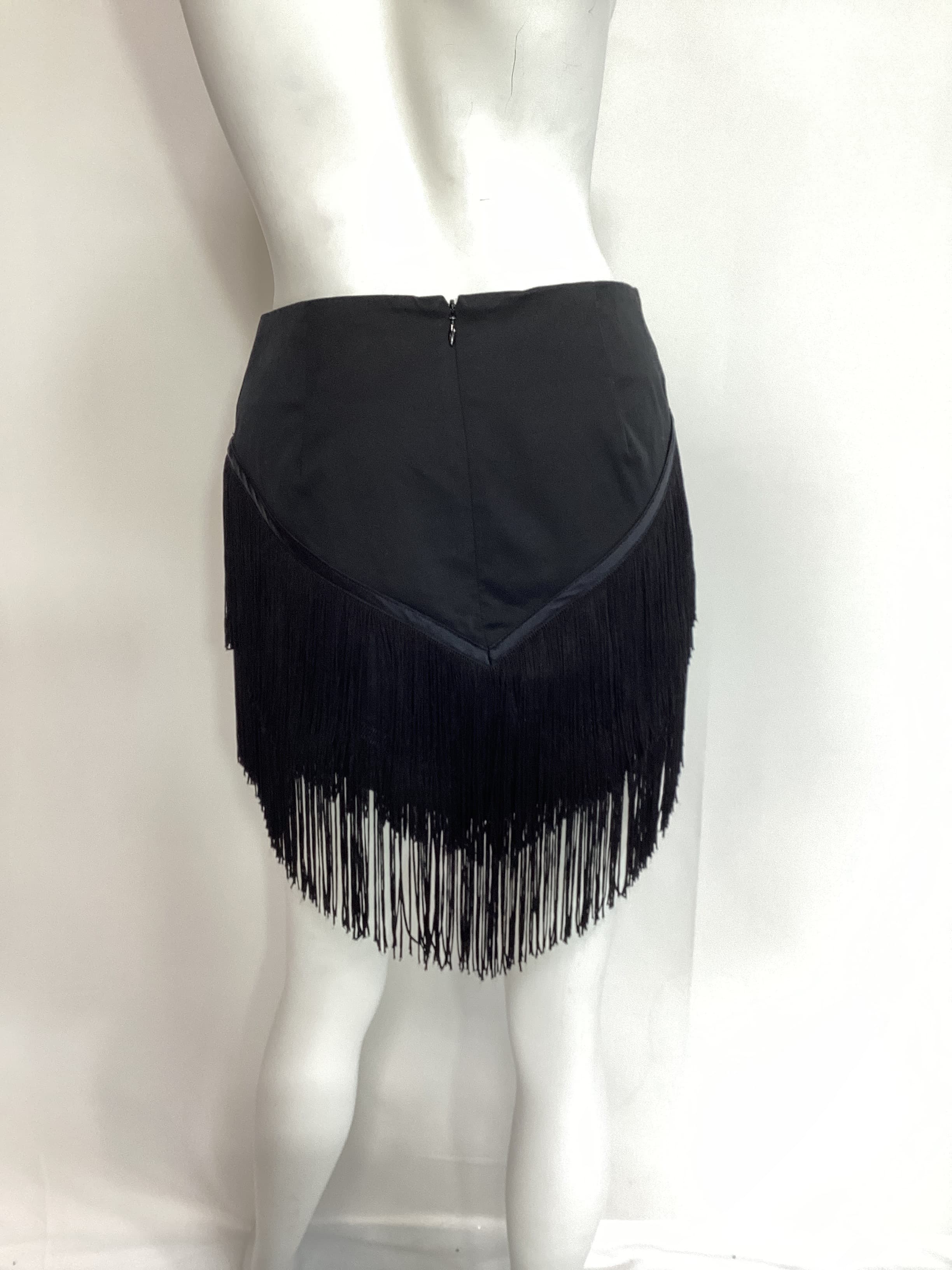 Fringe Skirt In Black - Image 3