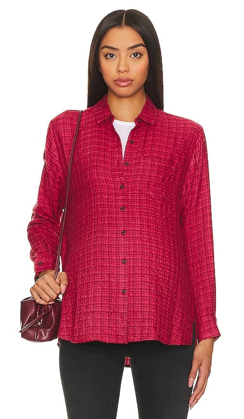 The Boyfriend Shirt In Red Plaid - Image 1