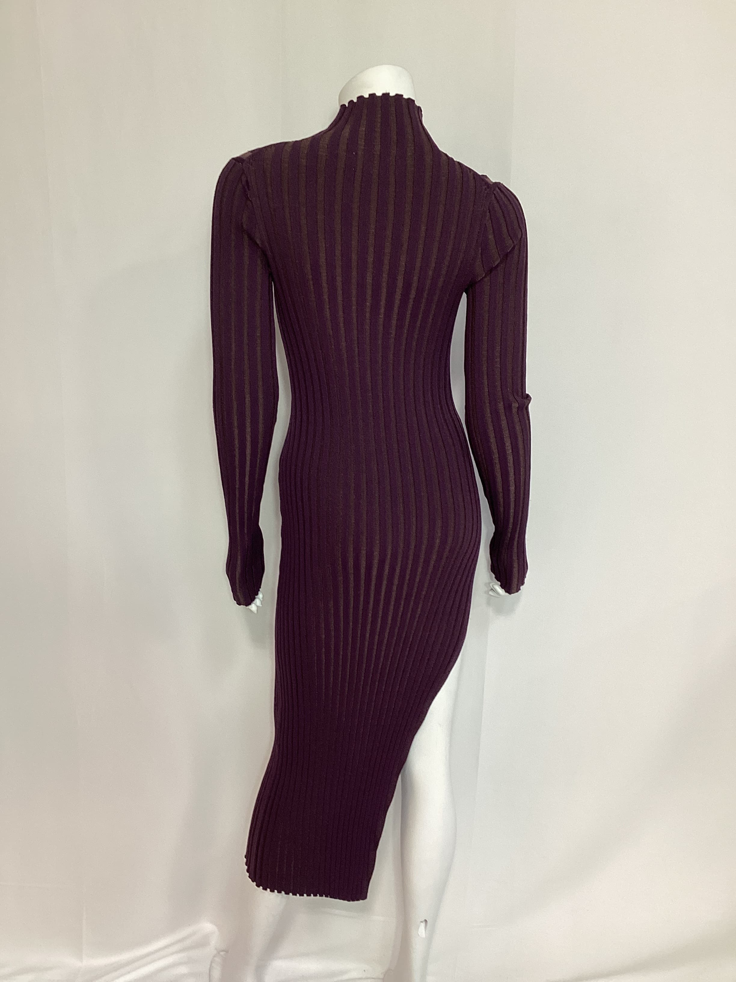 Marinel Turtleneck Knit Midi Dress In Dark Purple - Image 2