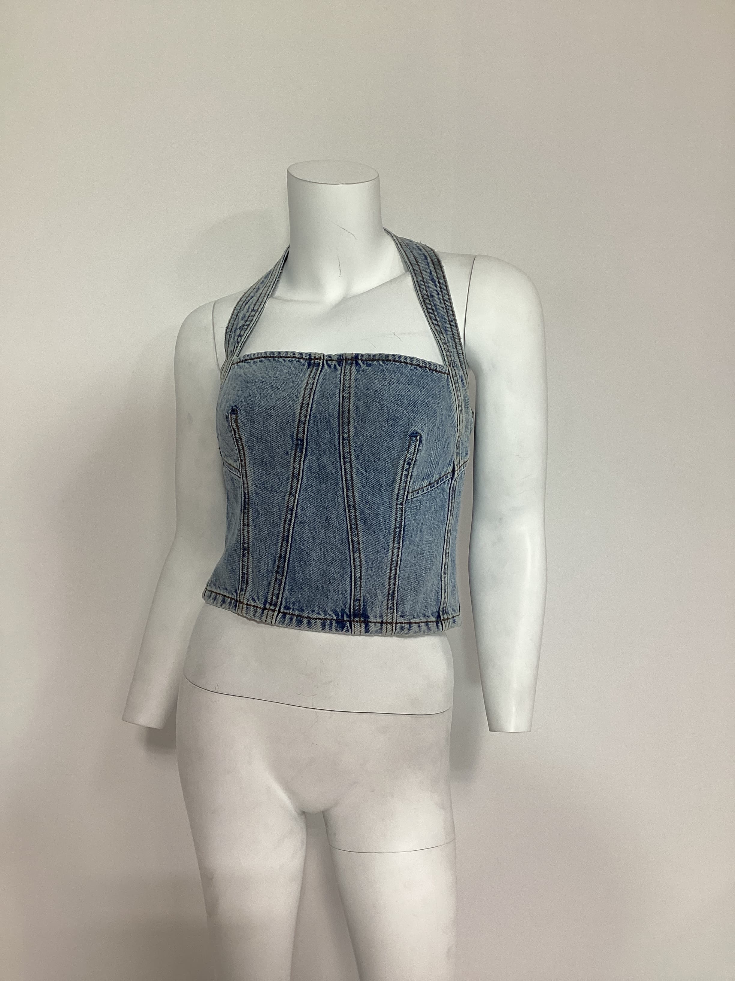 Tianna Halter Bustier In Riviera - Image 3