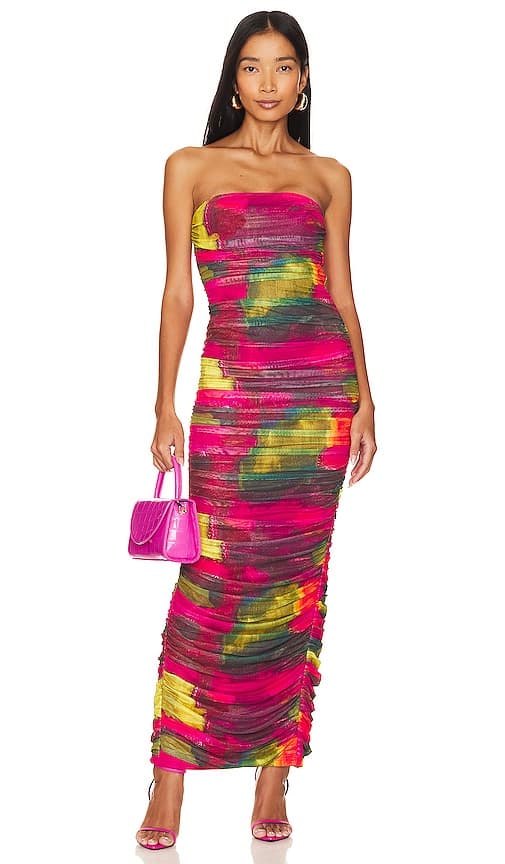 Miley Maxi Dress In Pink Multi - Image 1