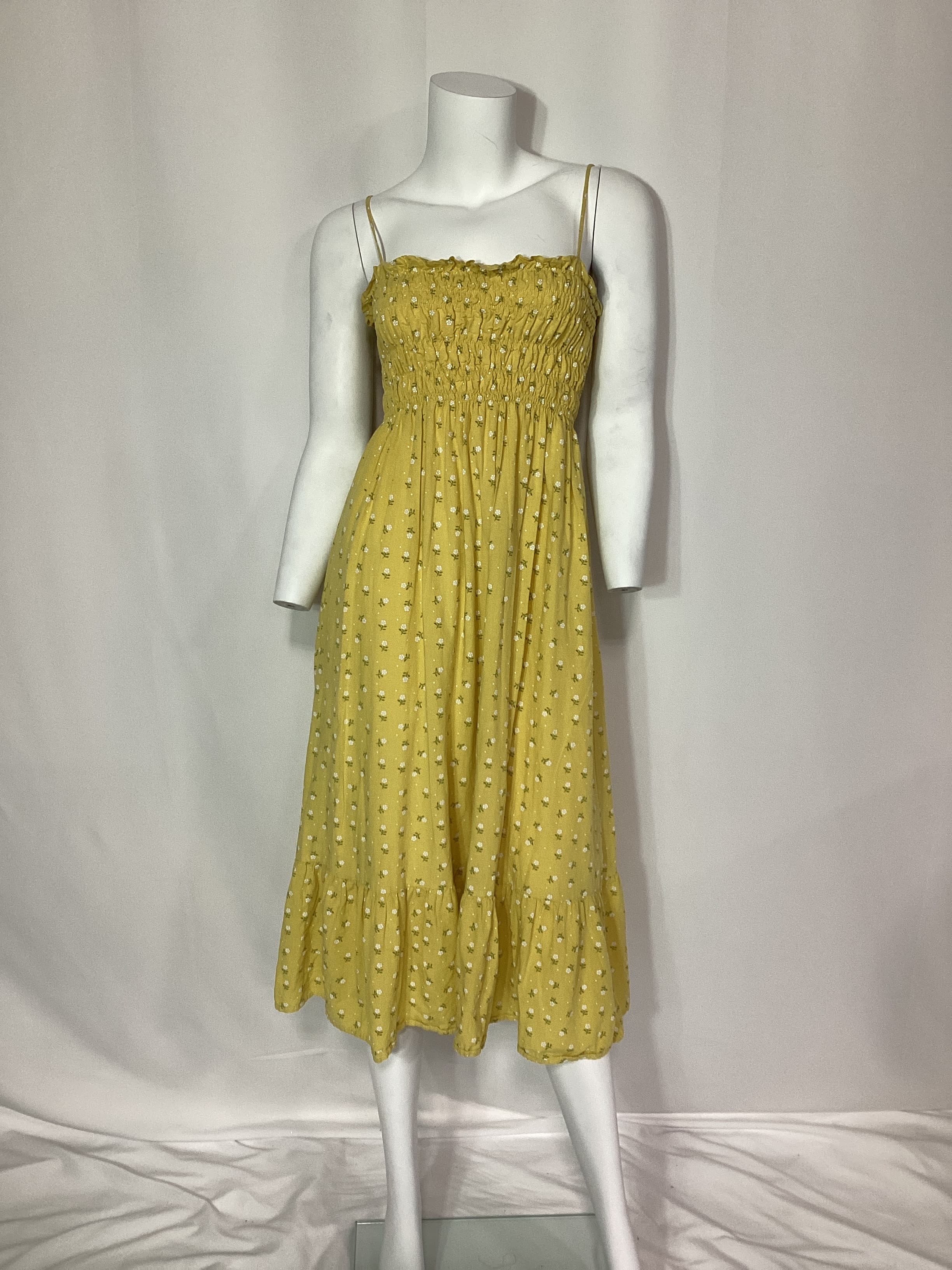 Hailee Flora Midi Dress In Yellow Multi - Image 2