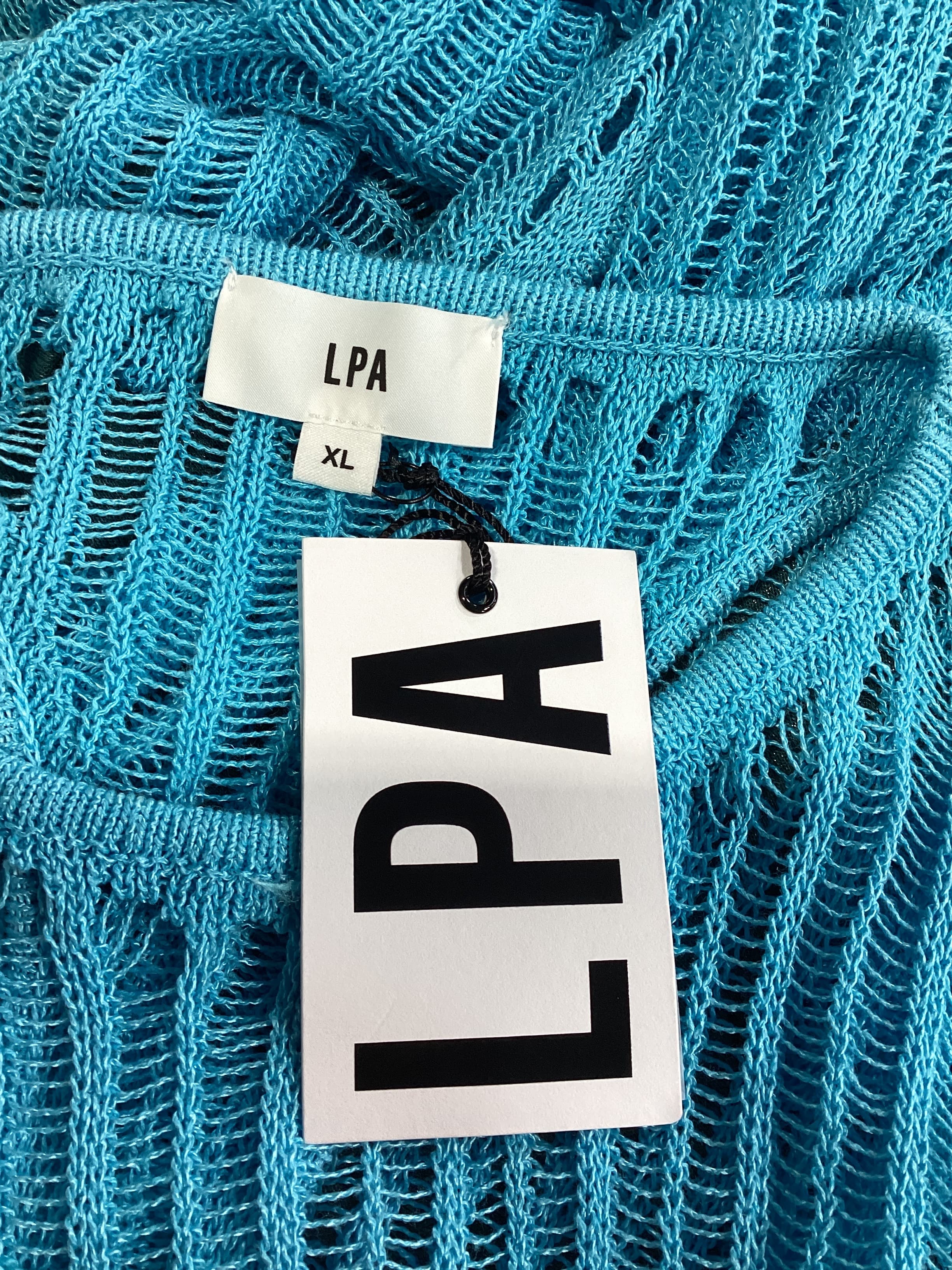 Ryclen Open Knit Midi Dress In Aqua Blue - Image 3