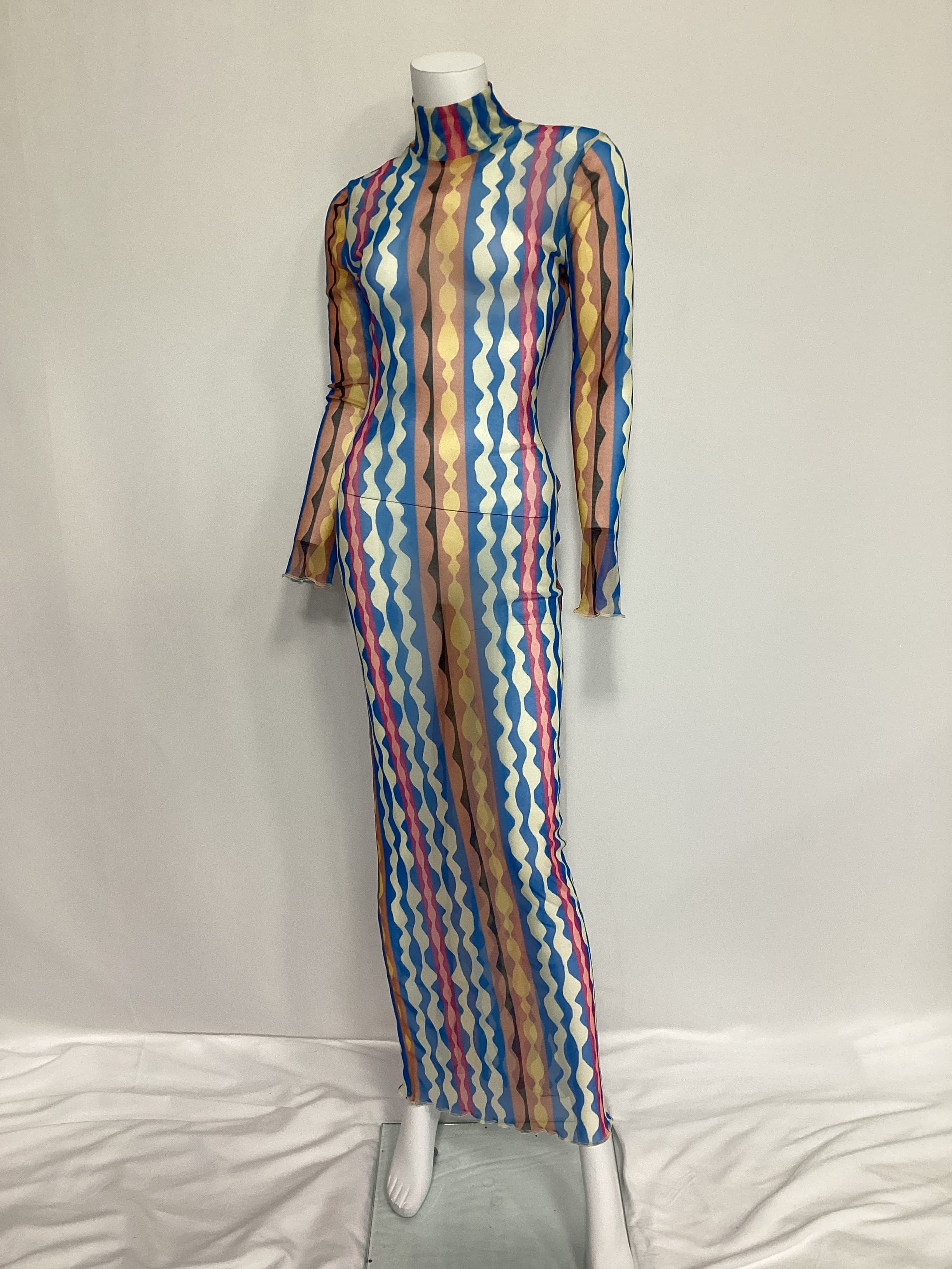 Solidad Maxi Turtleneck Dress In Abstract - Image 3