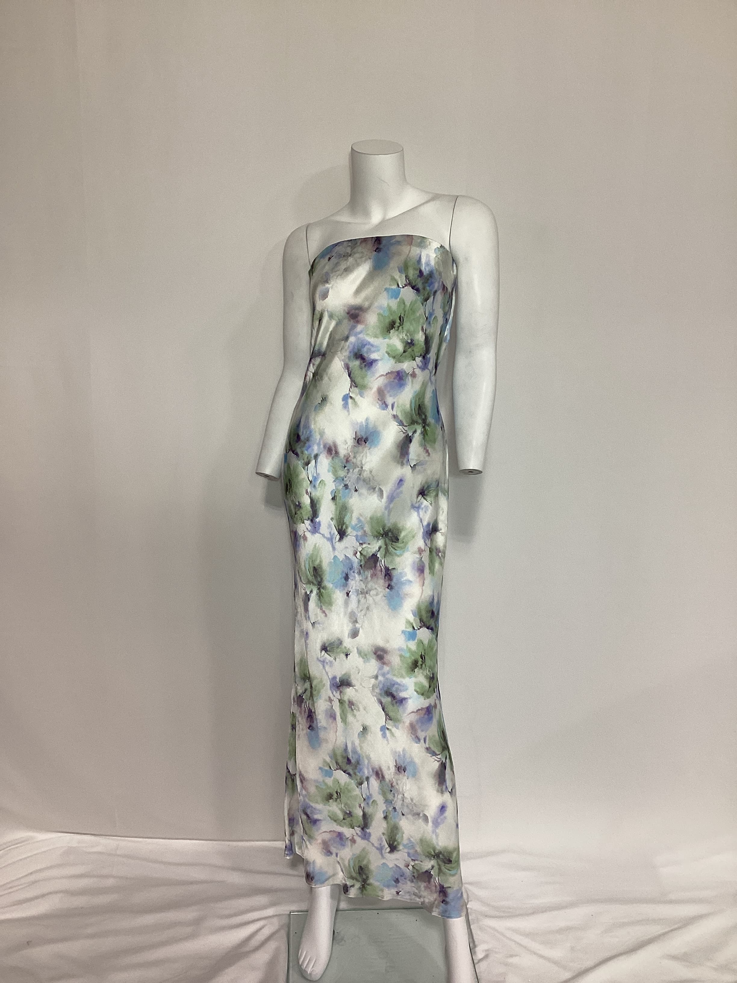 Moondance Strapless Dress In Watercolour Floral - Image 3