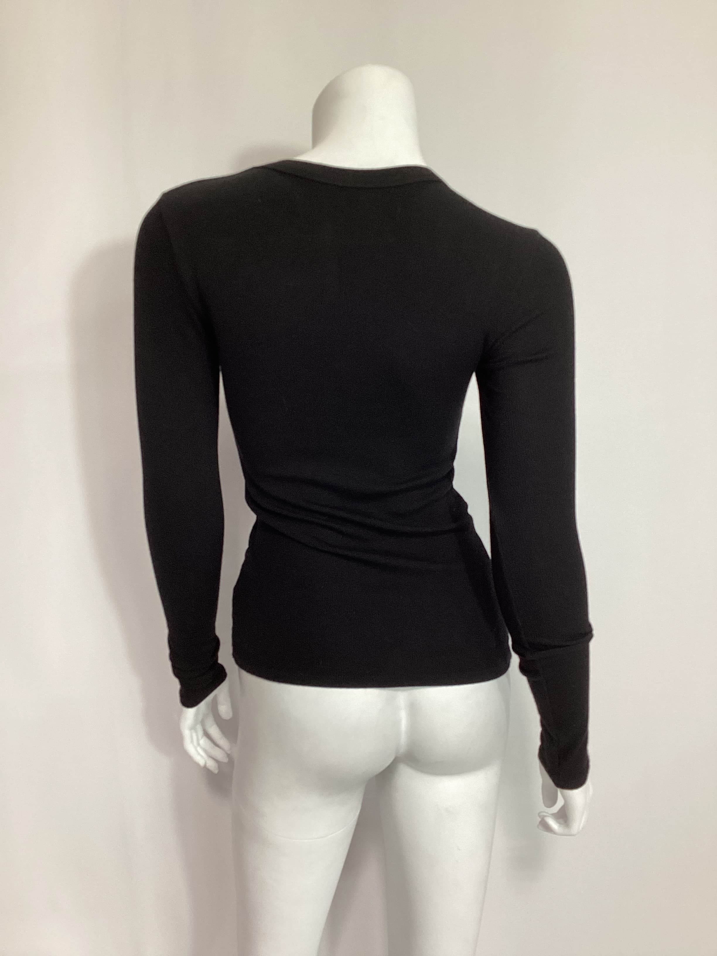 Silk Knit Cutout Crew In Black - Image 1