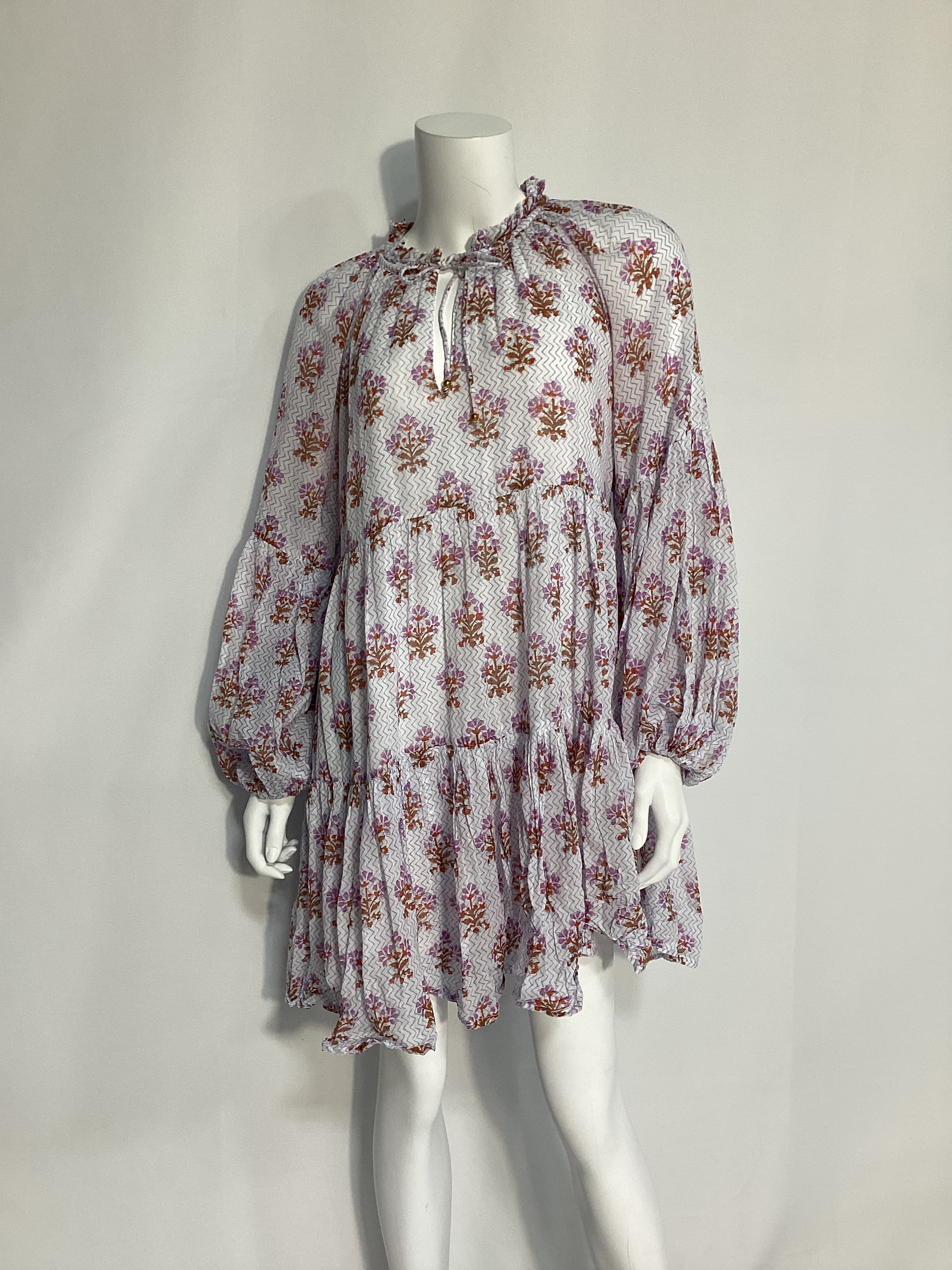Lavender Atherton Balloon Sleeve Short Dress - Image 2