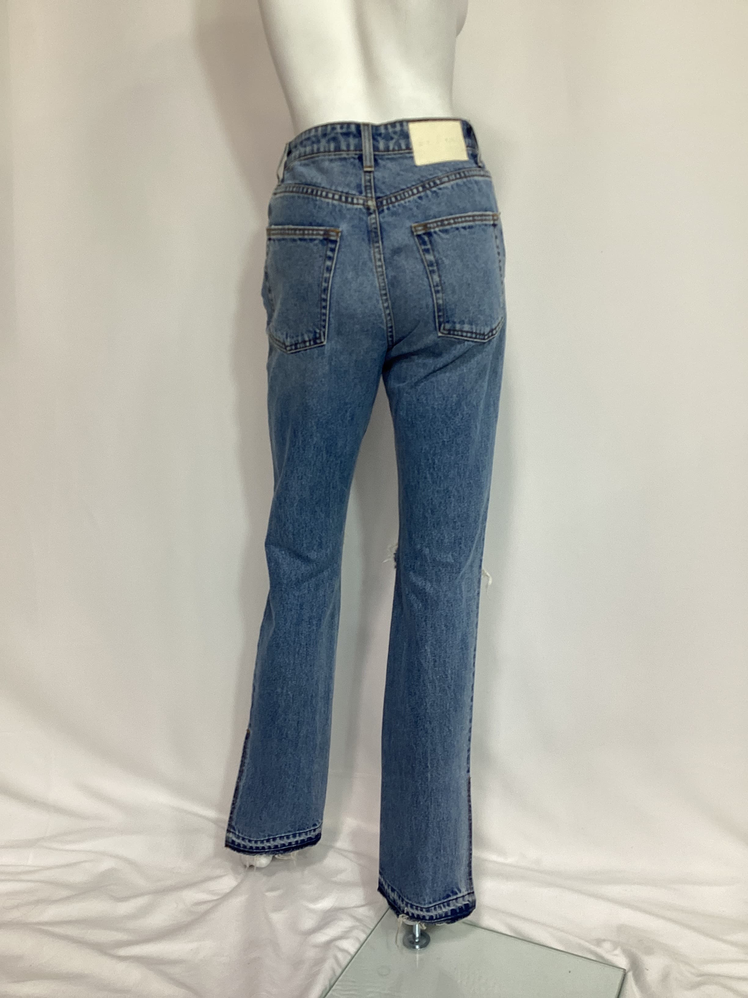 Harlow High Rise With Slit Hem In Blue Diamond - Image 3