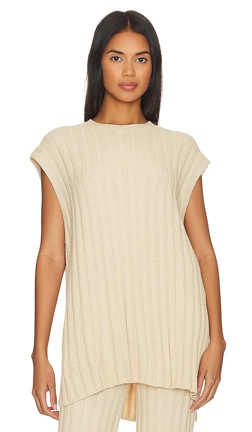 House Of Harlow 1960 X Revolve Ilaria Boucle Tunic In Cream - Image 1