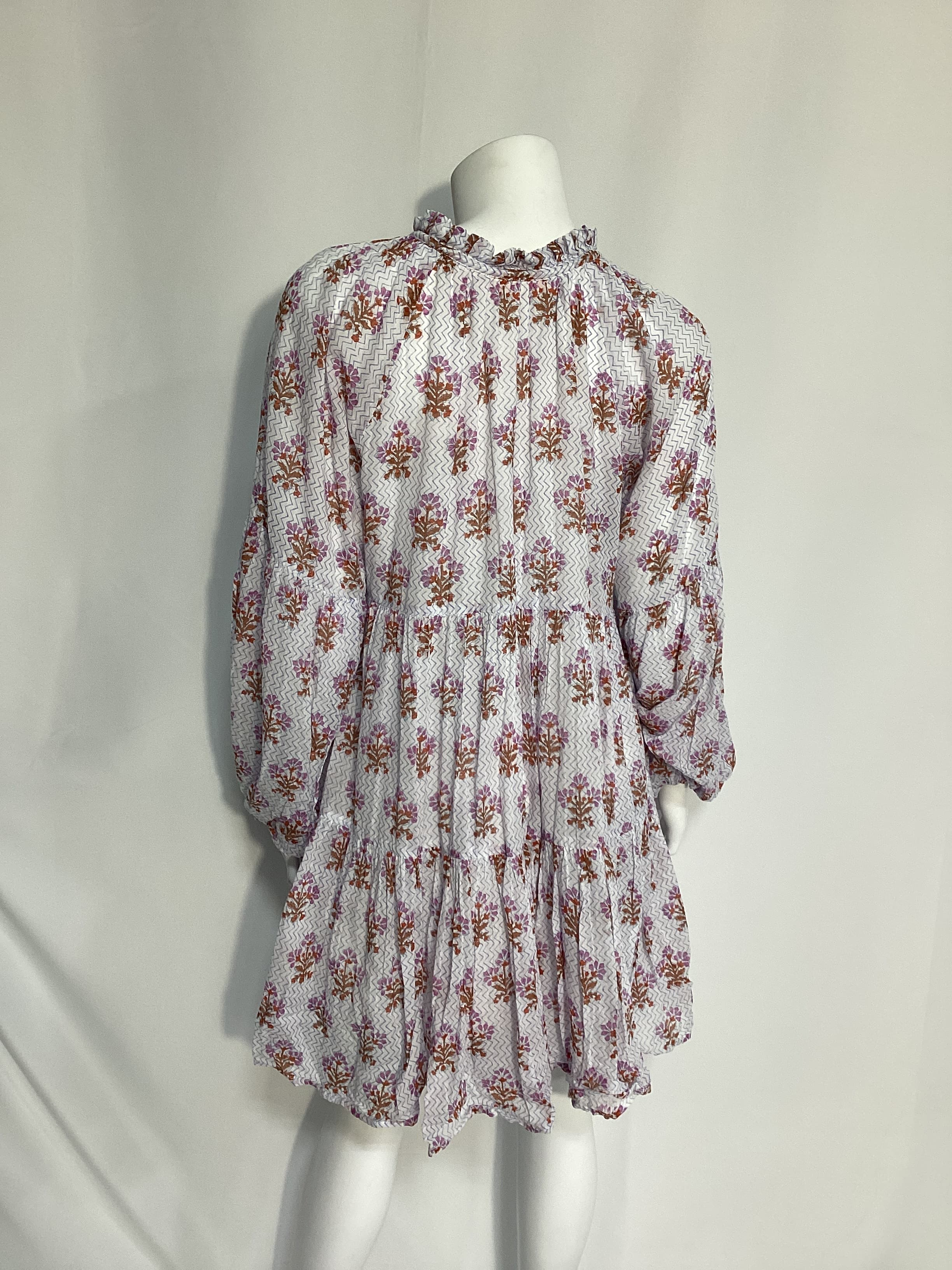Lavender Atherton Balloon Sleeve Short Dress - Image 3