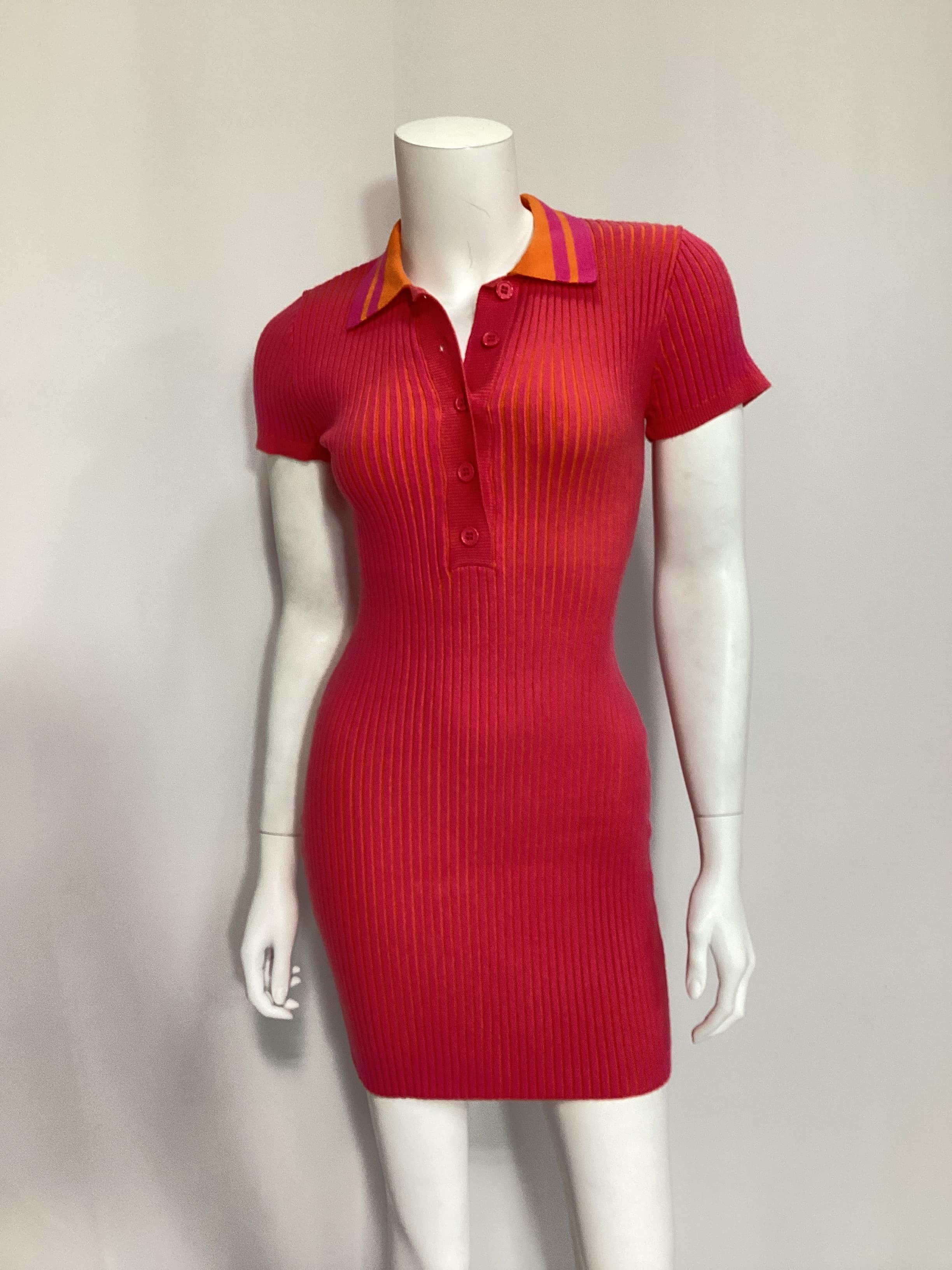 Presley Dress In Sunset Two Tone Rib - Image 3