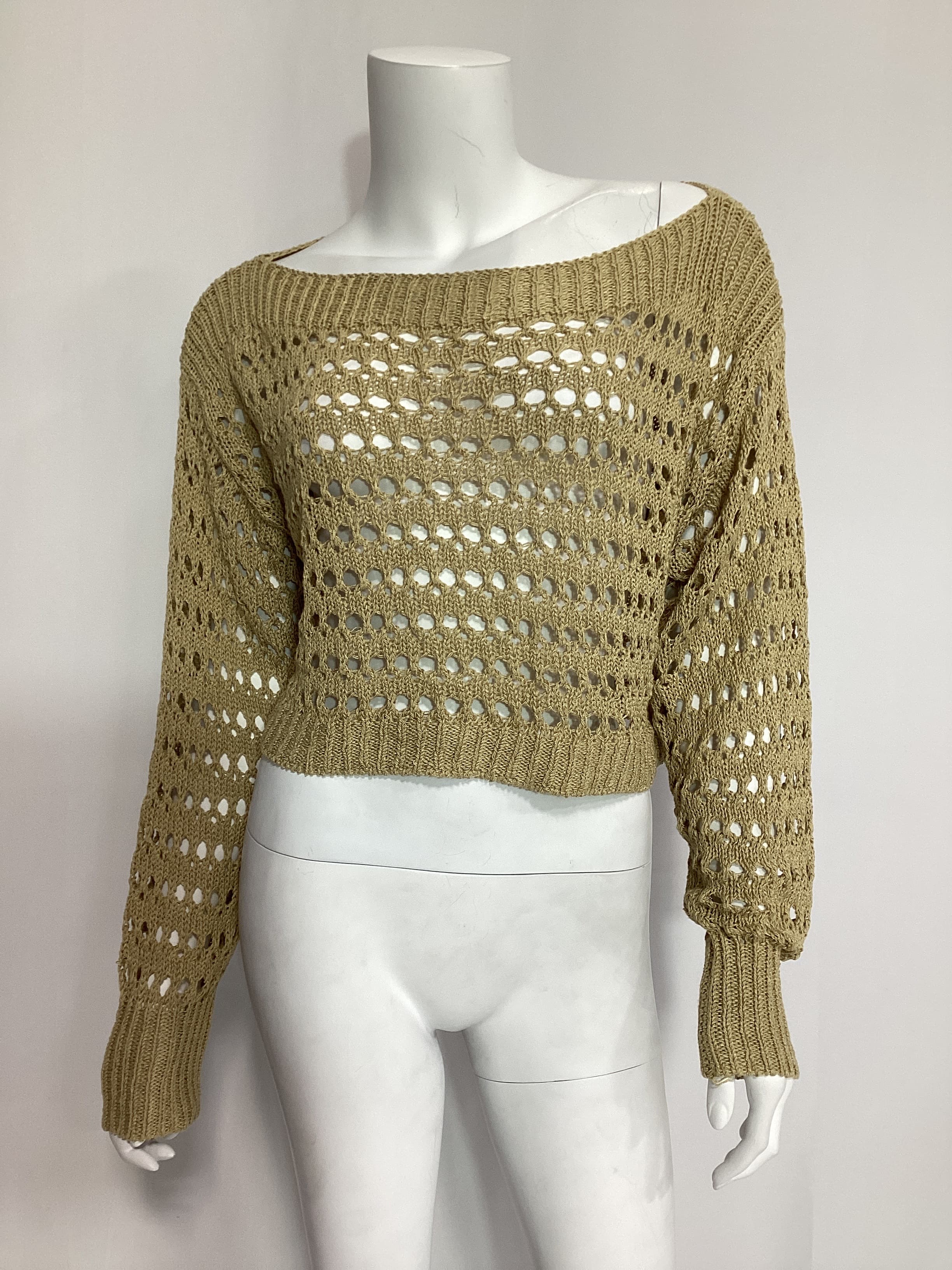 Jalisa Open Stitch Sweater In Tan - Image 2