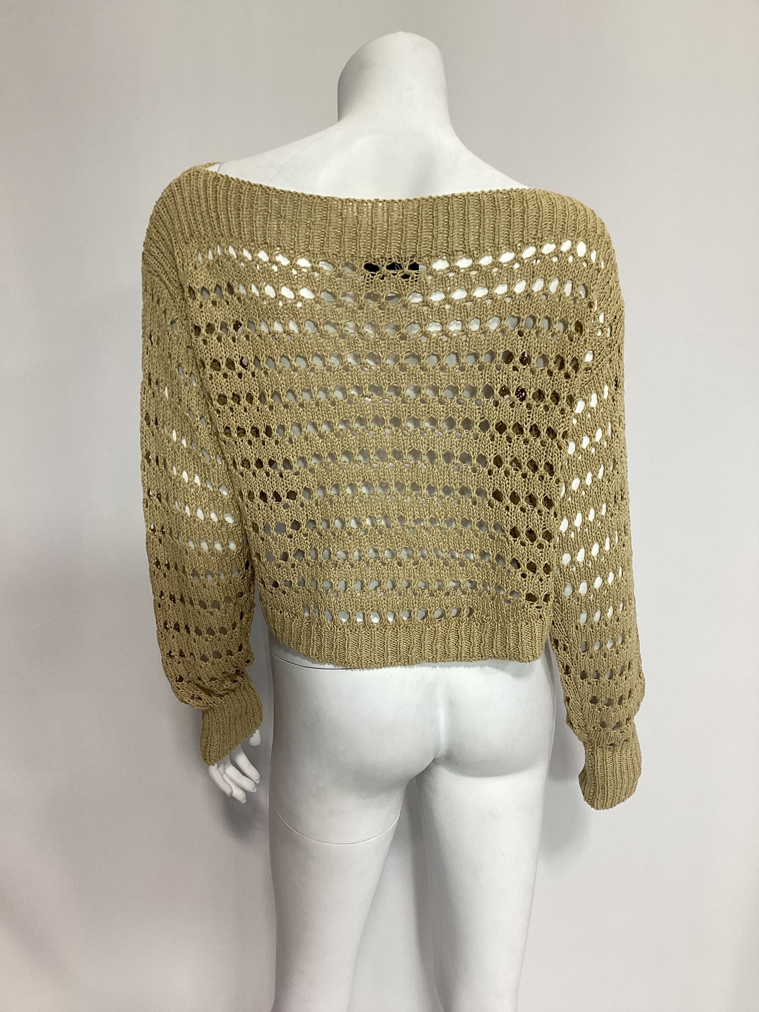 Jalisa Open Stitch Sweater In Tan - Image 4