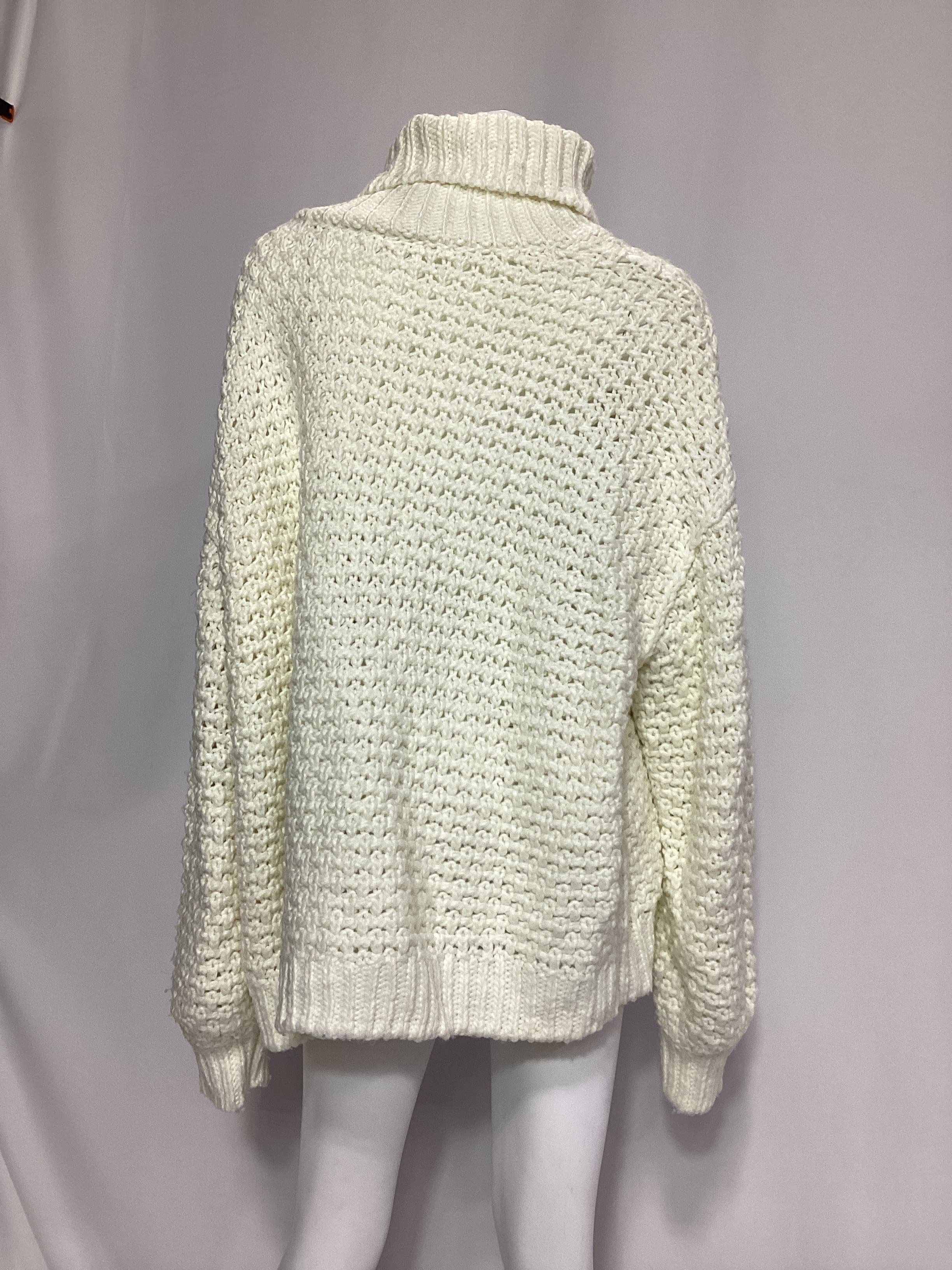 Cable Turtleneck Sweater In Ivory - Image 2