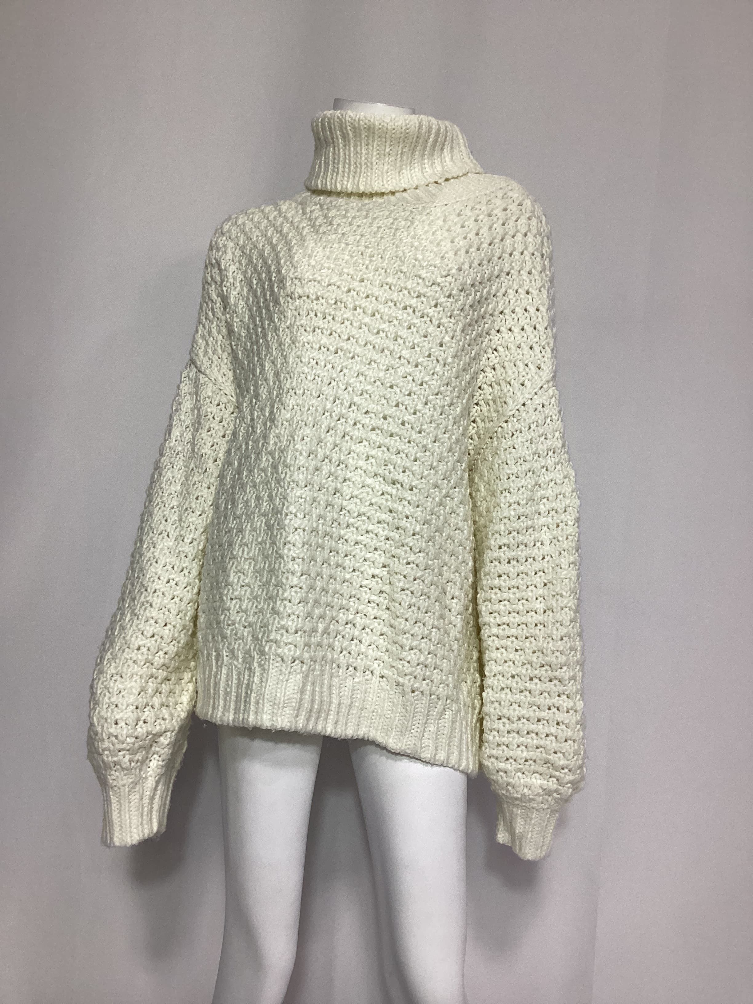Cable Turtleneck Sweater In Ivory - Image 4