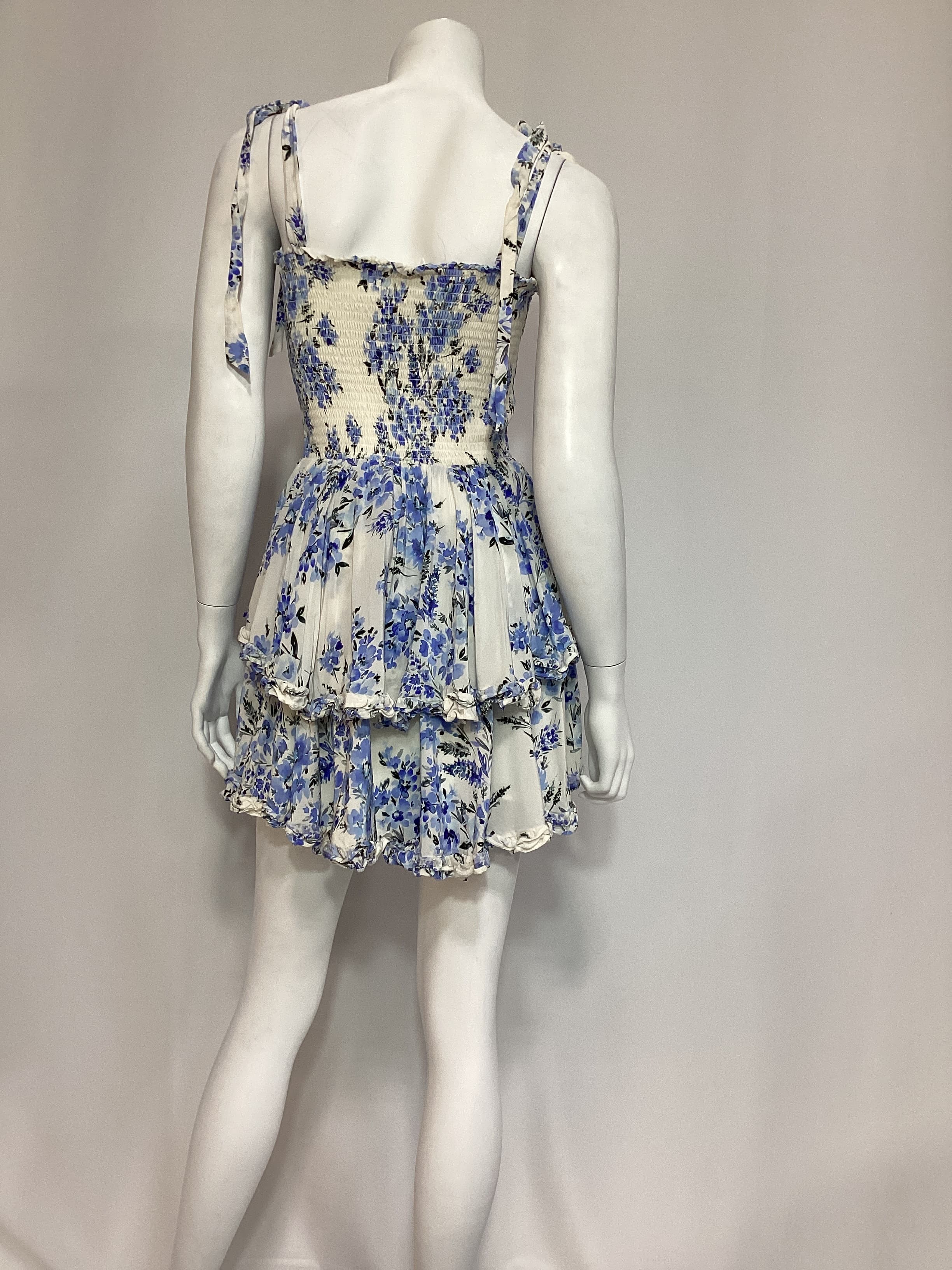 Elise Mini Dress In Positano Blue - Image 2