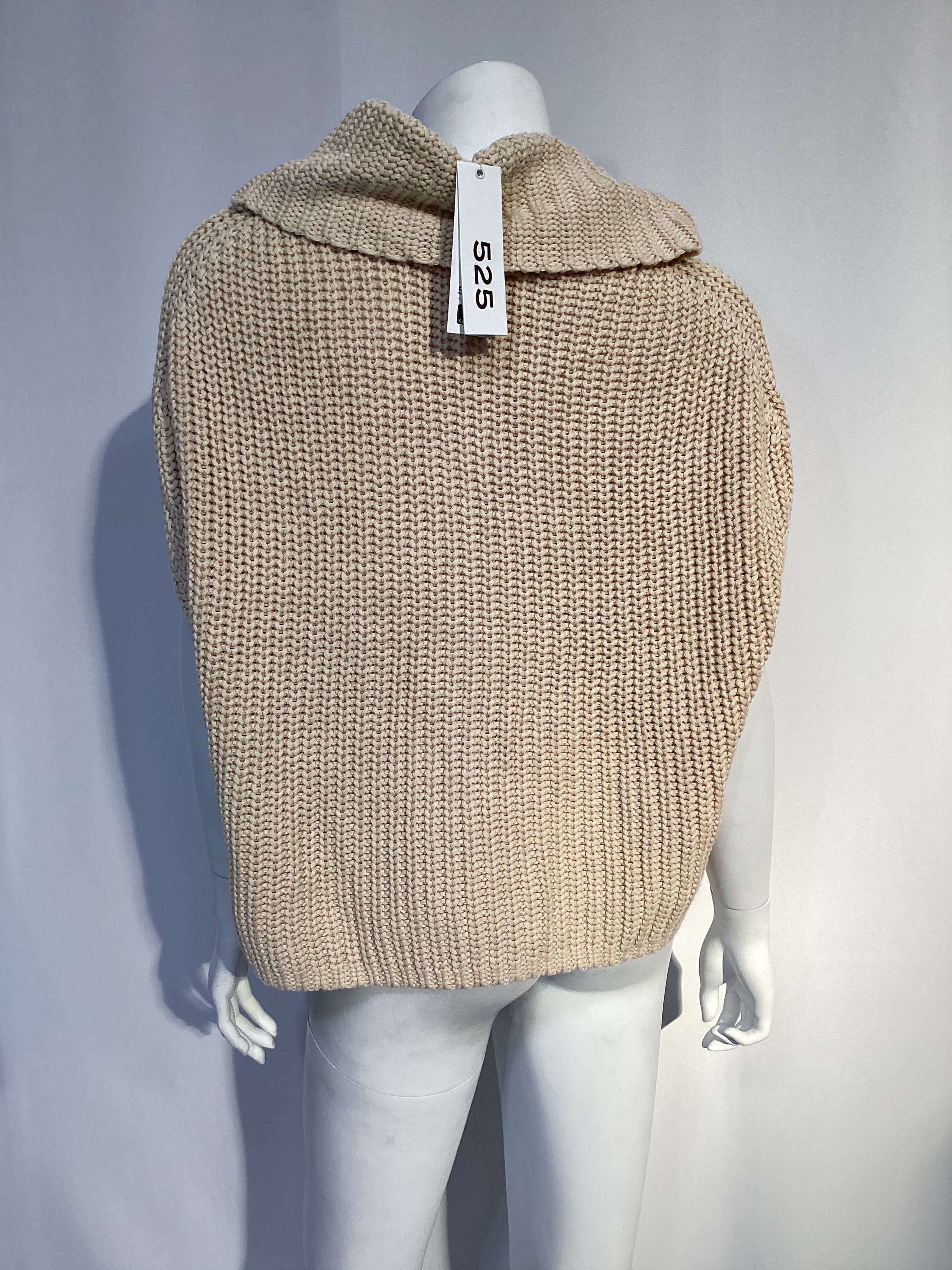 Sleeveless Turtleneck Sweater In Cream - Image 3