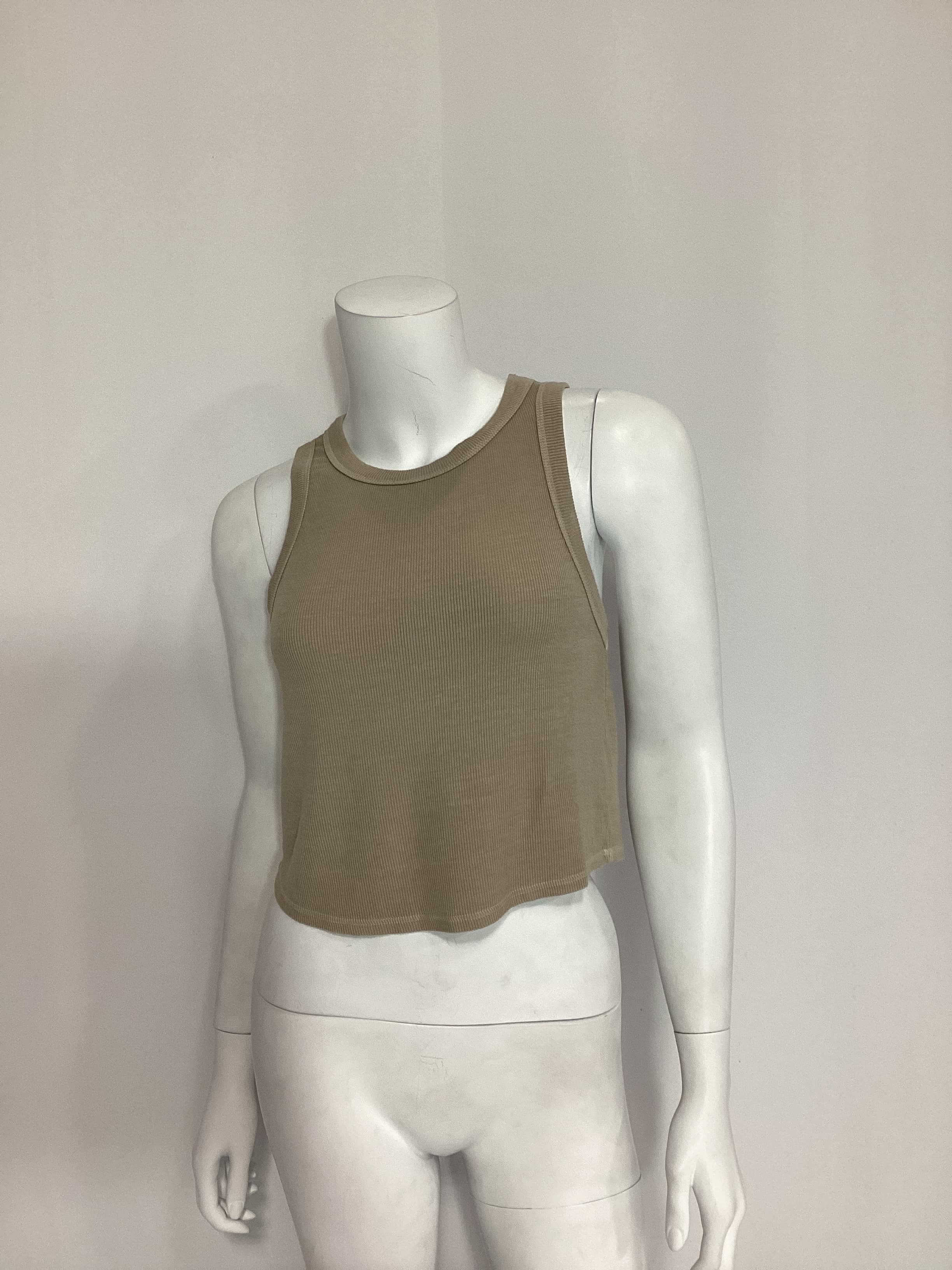 Silk Cropped Bold Sheath Tank In Quartz - Image 2