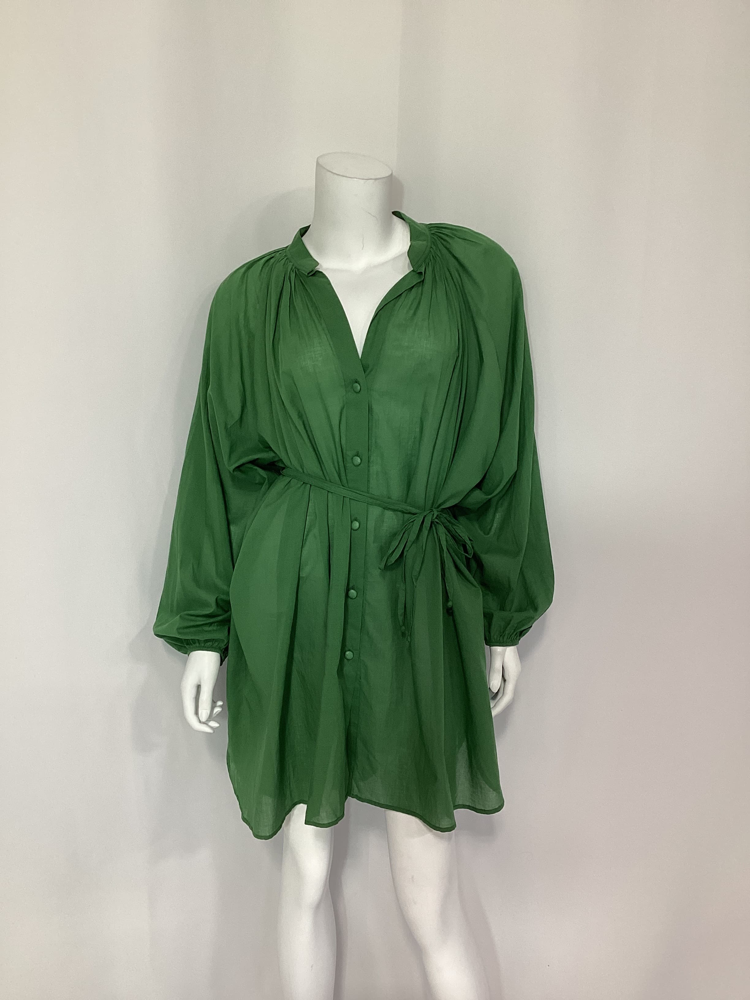 Lucita Smock Dress In Dark Green - Image 3