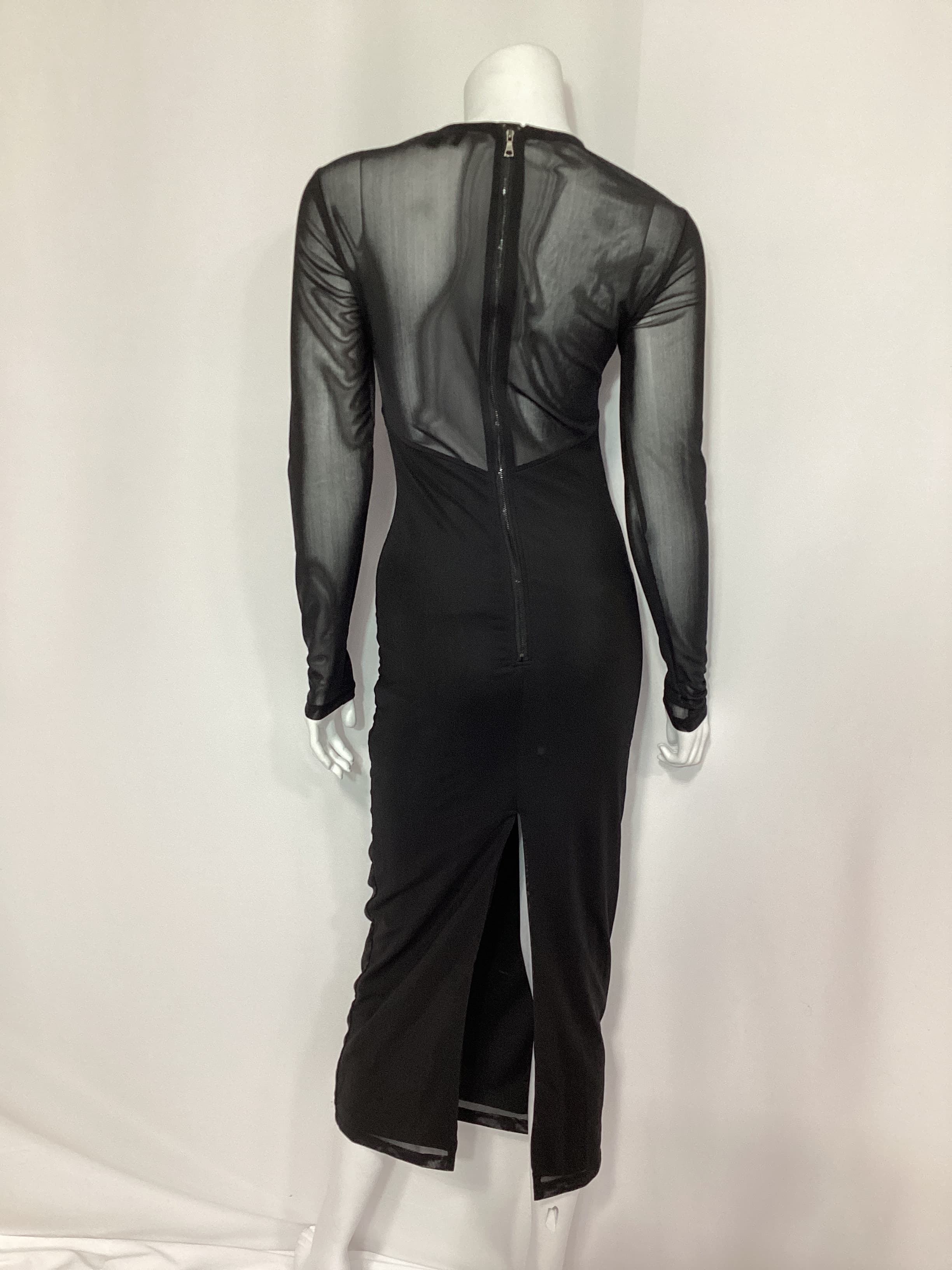 Sensei Mesh Midi Dress In Black - Image 3