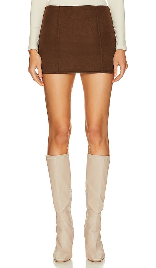 Giah Mini Skirt In Chocolate Brown - Image 1
