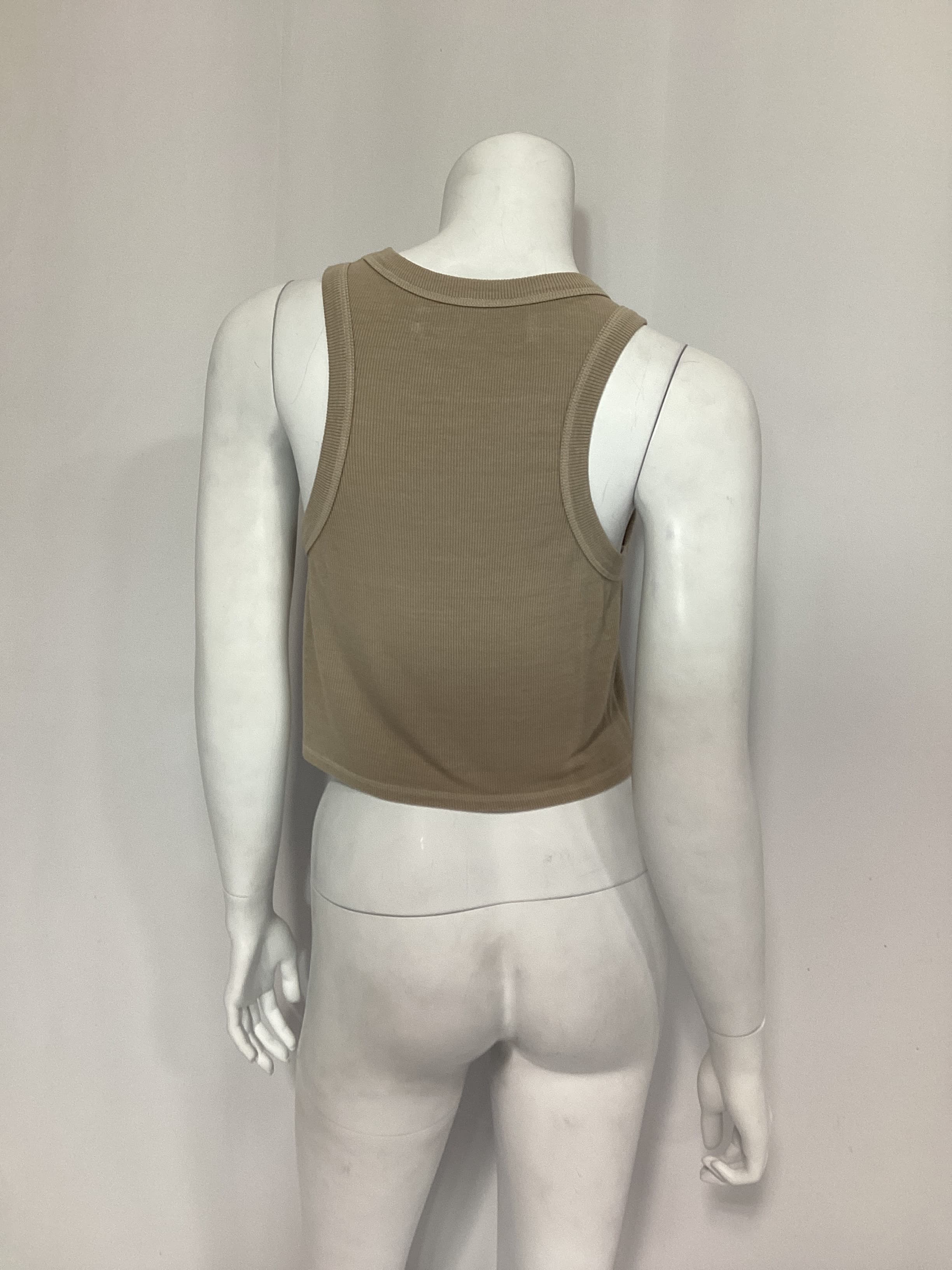 Silk Cropped Bold Sheath Tank In Quartz - Image 3