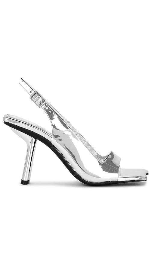 Surrealist Sling Back In Silver Patent - Image 1
