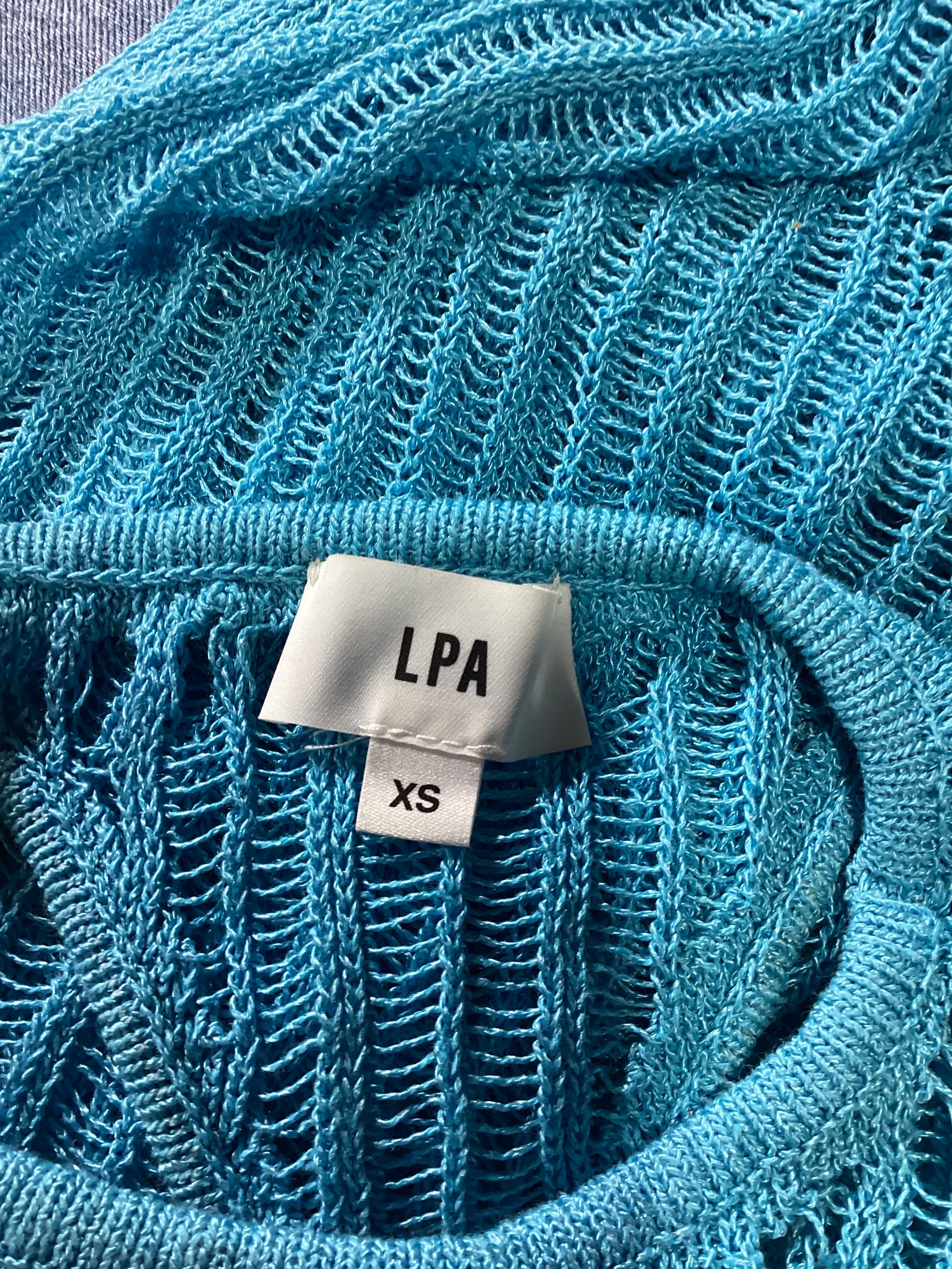 Ryclen Open Knit Midi Dress In Aqua Blue - Image 2