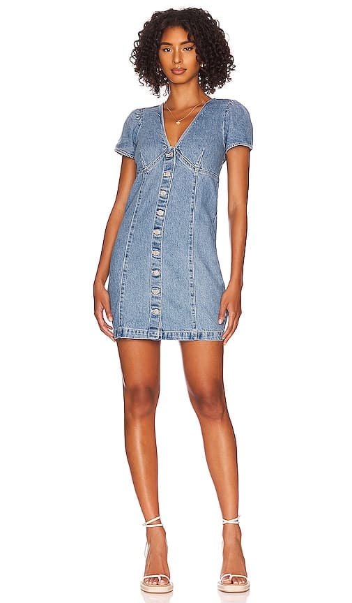 Erin Mini Denim Dress In Indigo Stonewash - Image 1