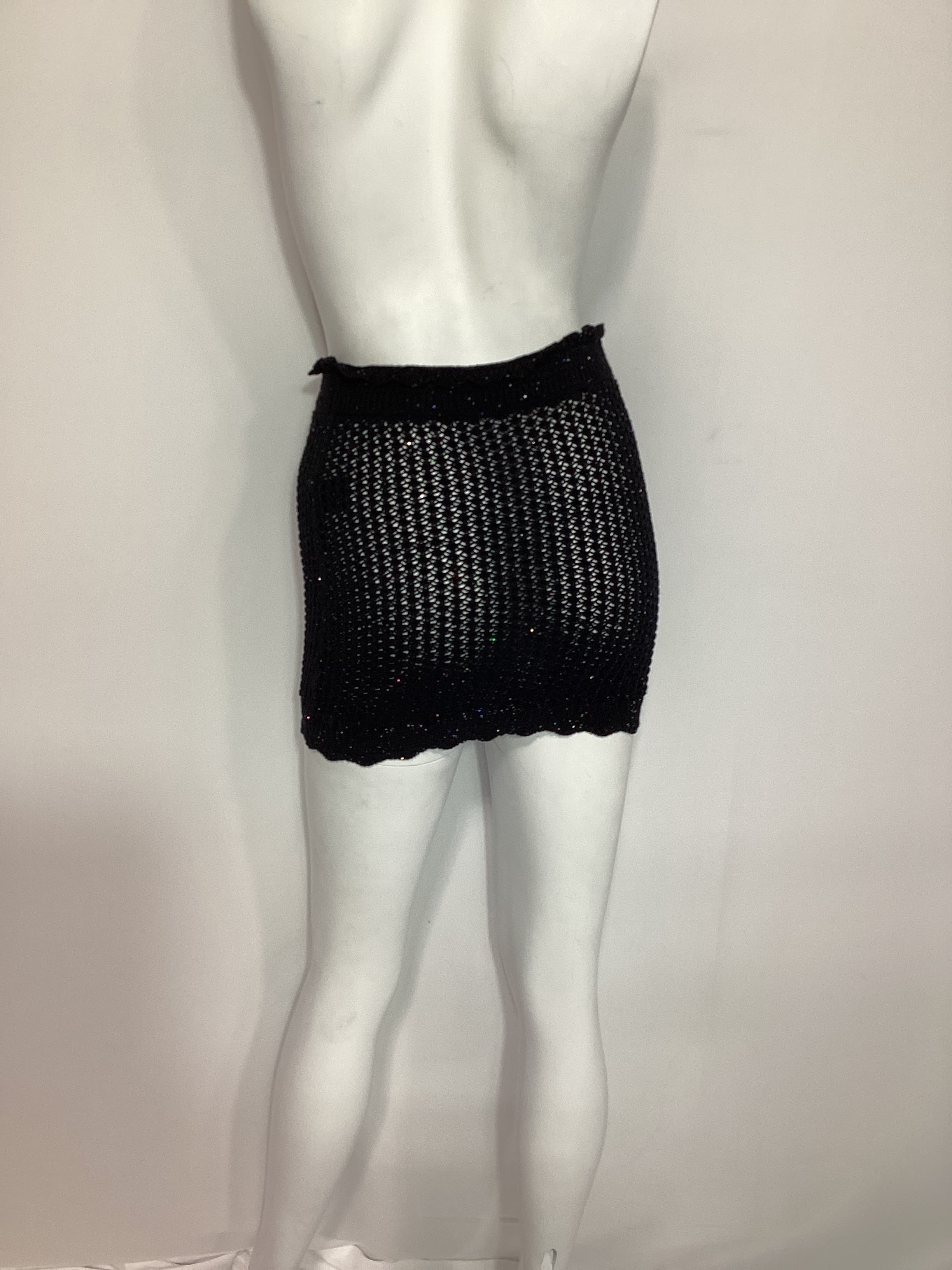 Renata Knit Shimmer Skirt In Black - Image 2