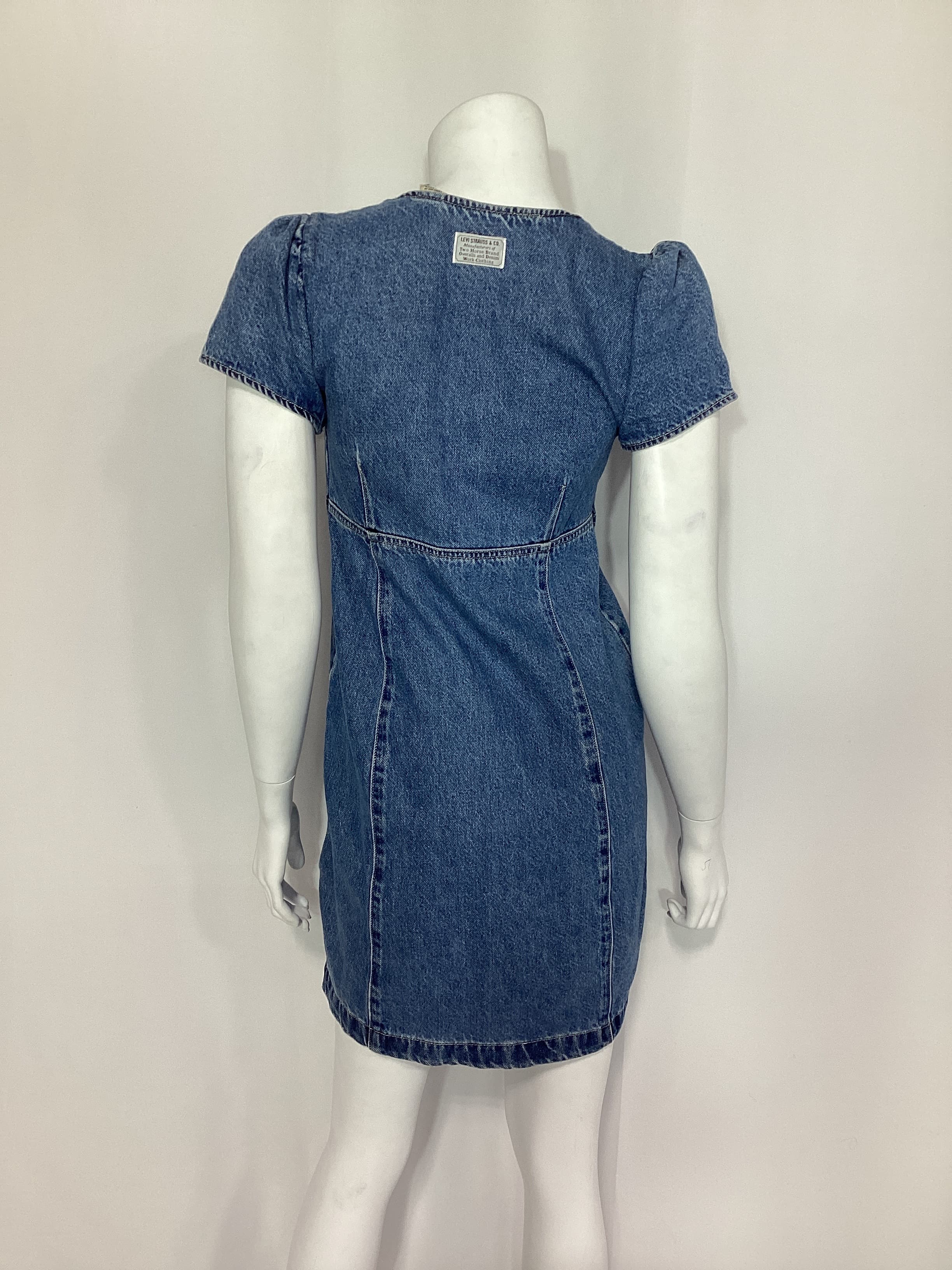 Erin Mini Denim Dress In Indigo Stonewash - Image 2
