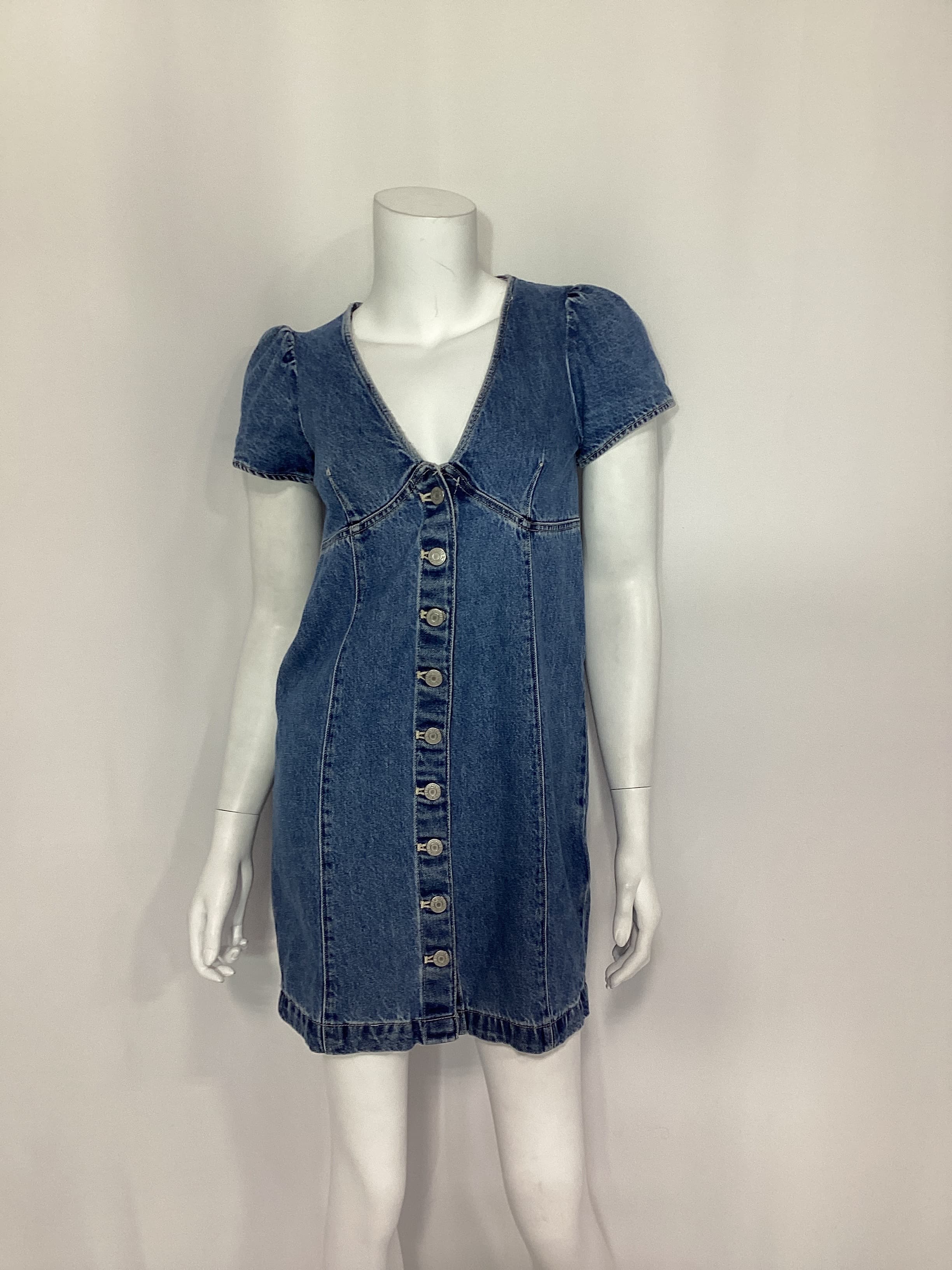 Erin Mini Denim Dress In Indigo Stonewash - Image 3