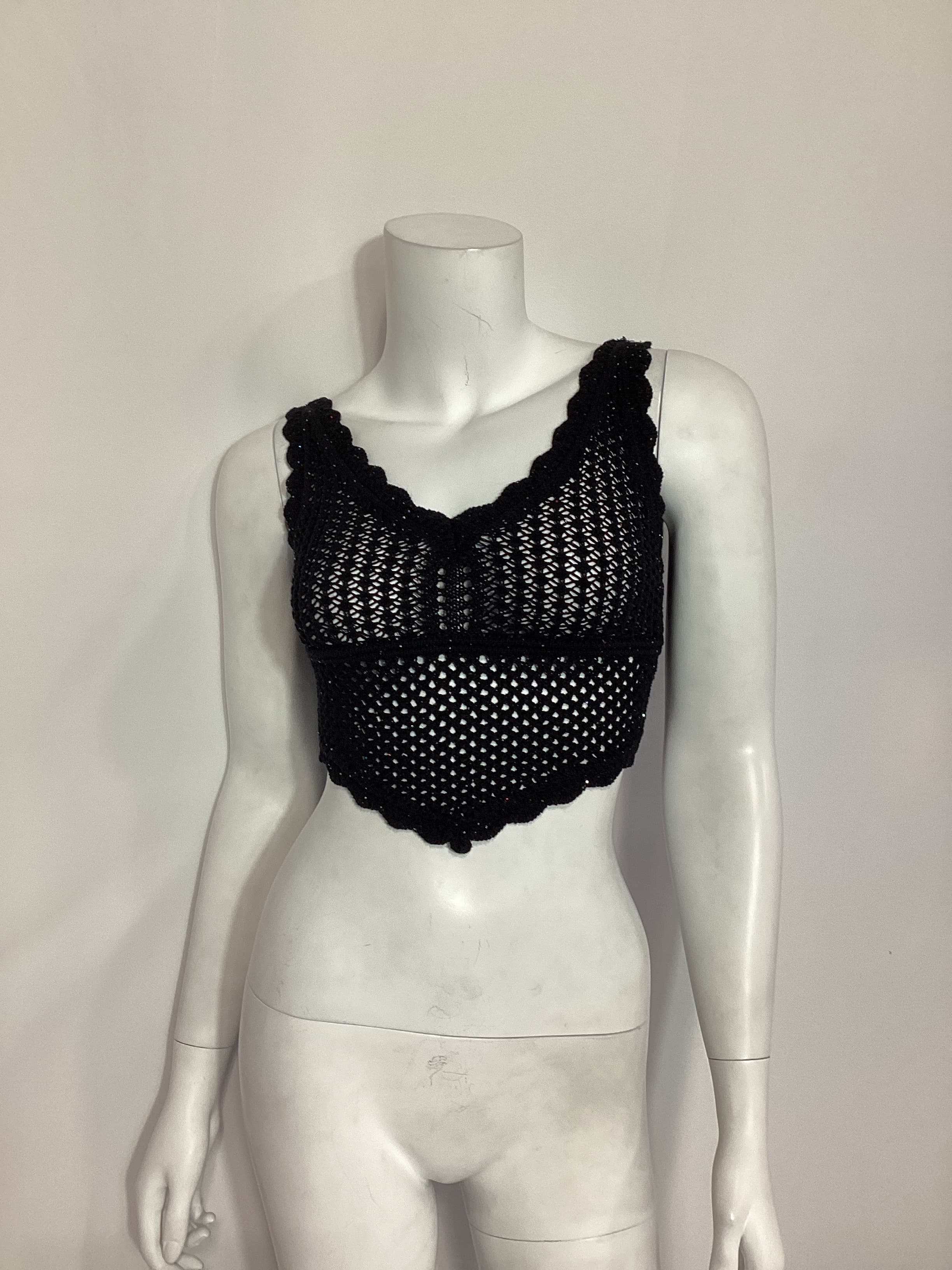 Renata Knit Shimmer Top In Black - Image 2