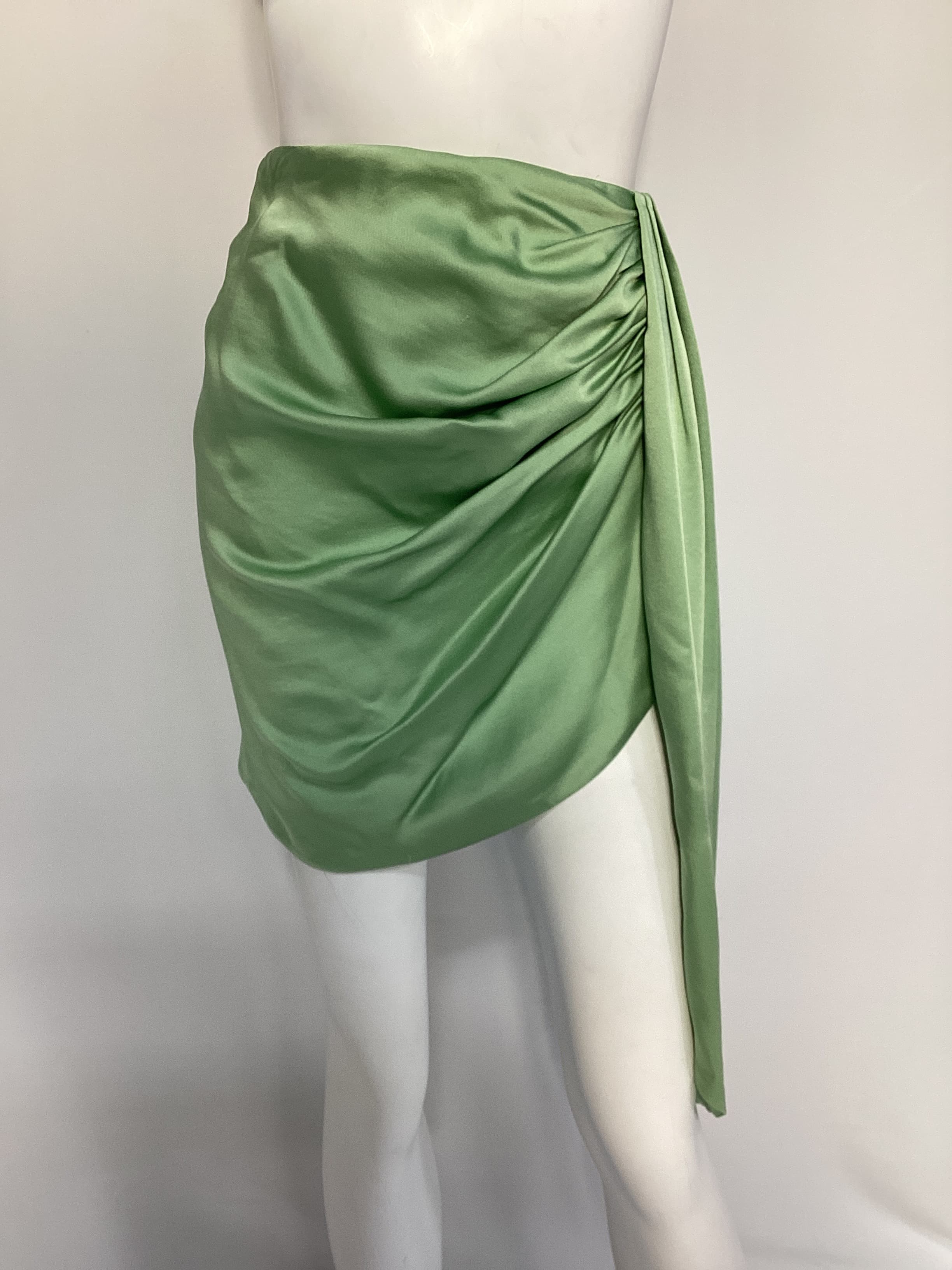 Mae Draped Mini Skirt In Celery - Image 2