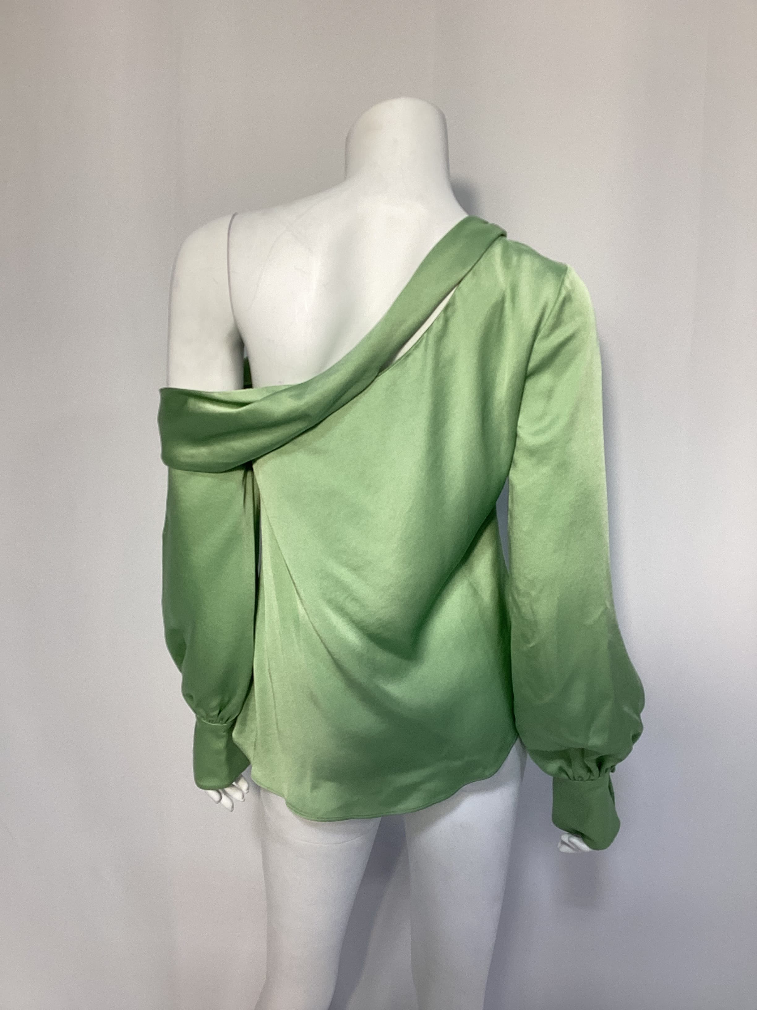 Alice One Shoulder Top In Celery - Image 3