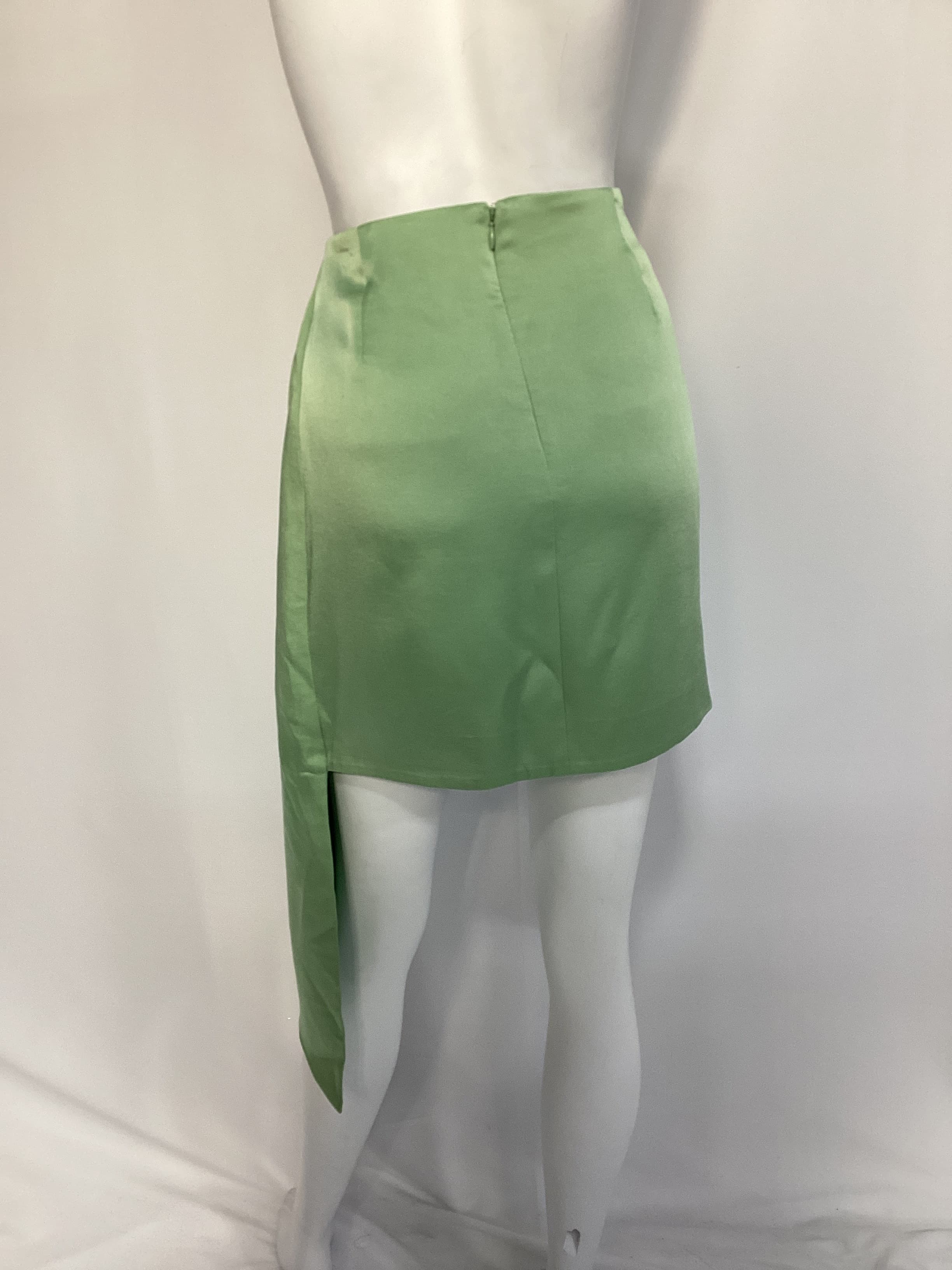 Mae Draped Mini Skirt In Celery - Image 4