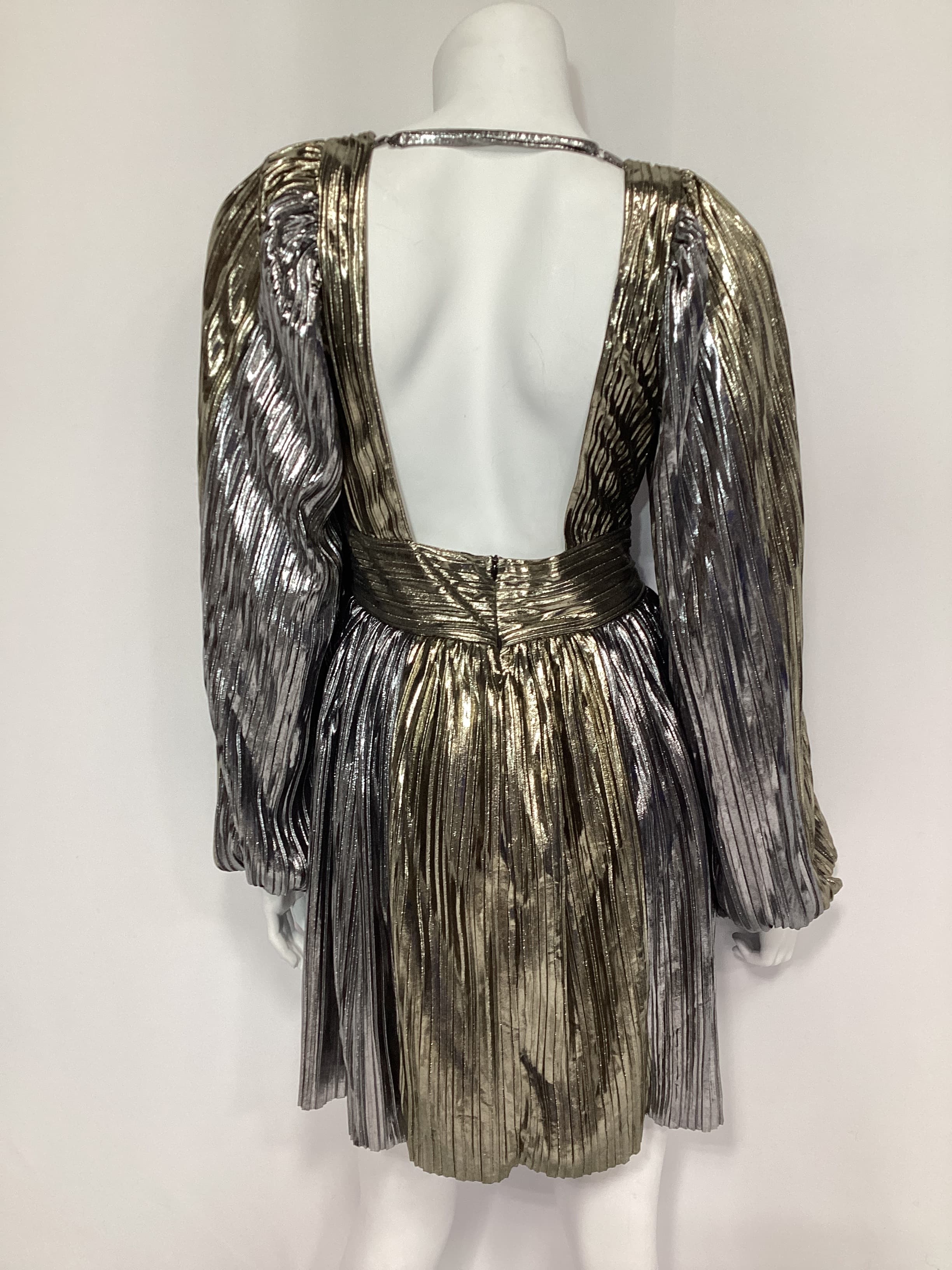 Glause Mini Dress In Gold & Silver - Image 3