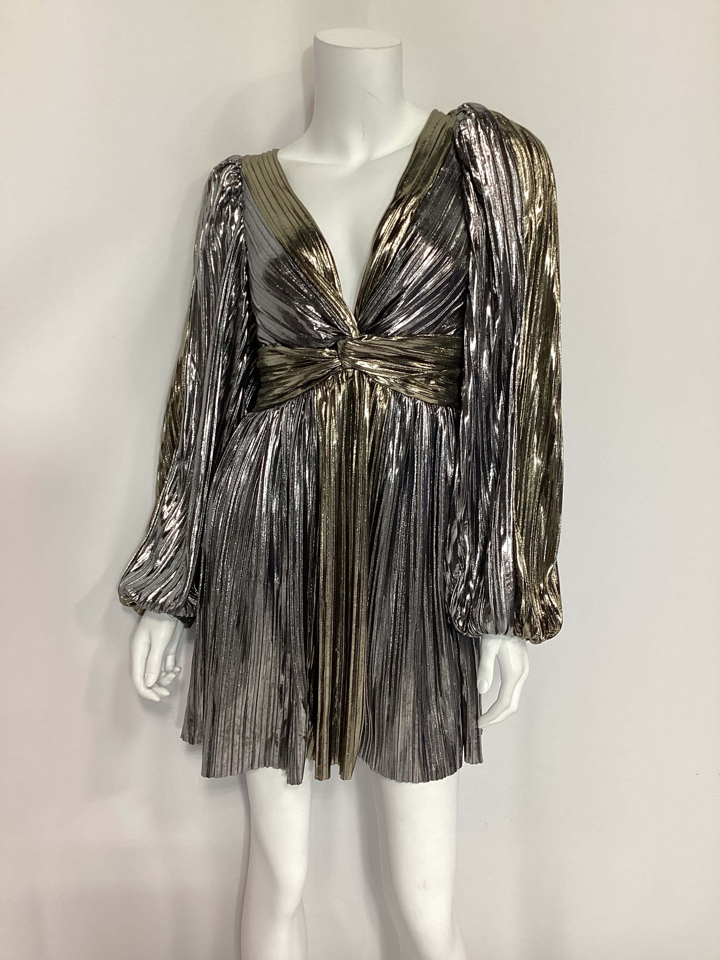 Glause Mini Dress In Gold & Silver - Image 2